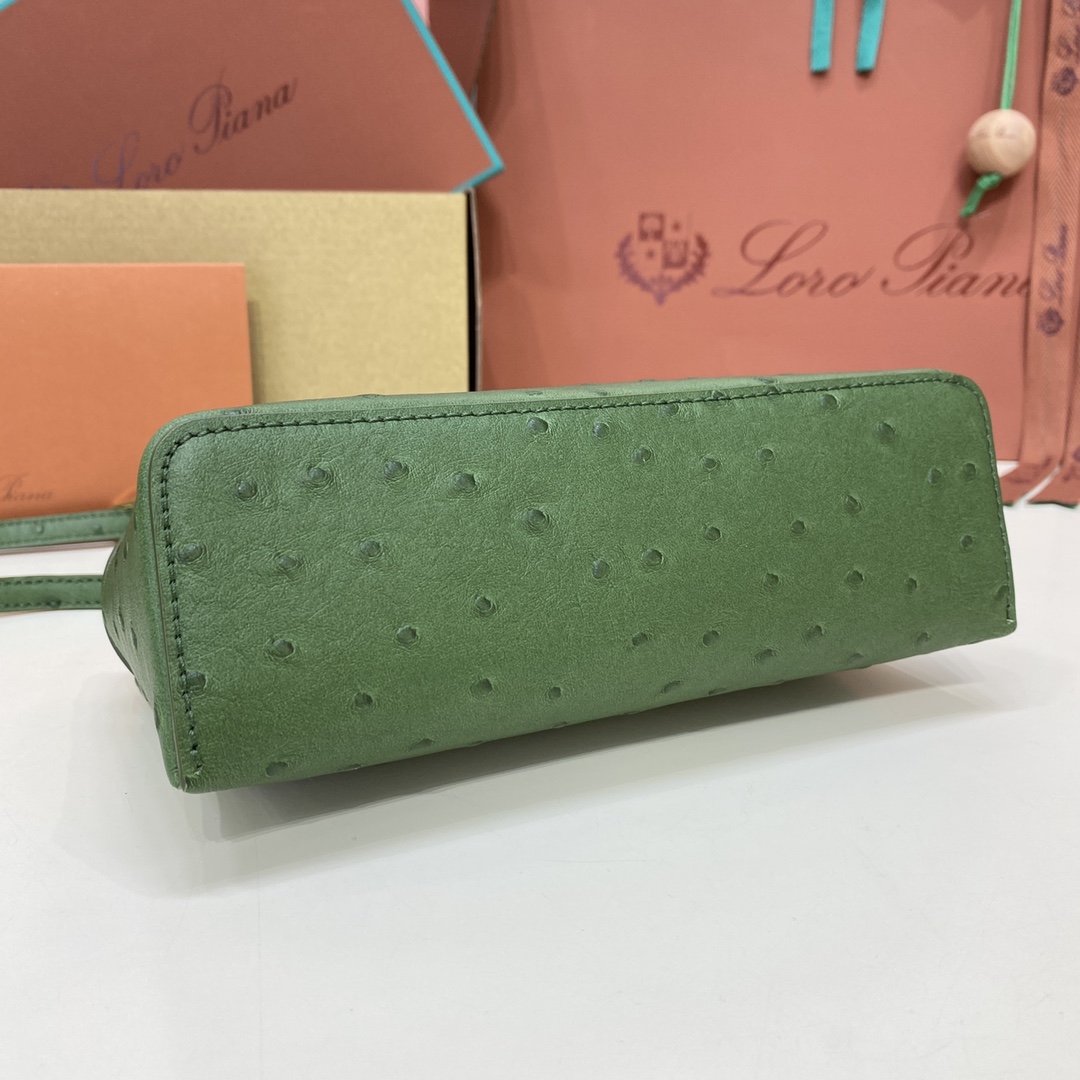 Bagsaaa L0r0 P1ana Extra Pocket L27 Green Ostrich - 16x27x10 cm