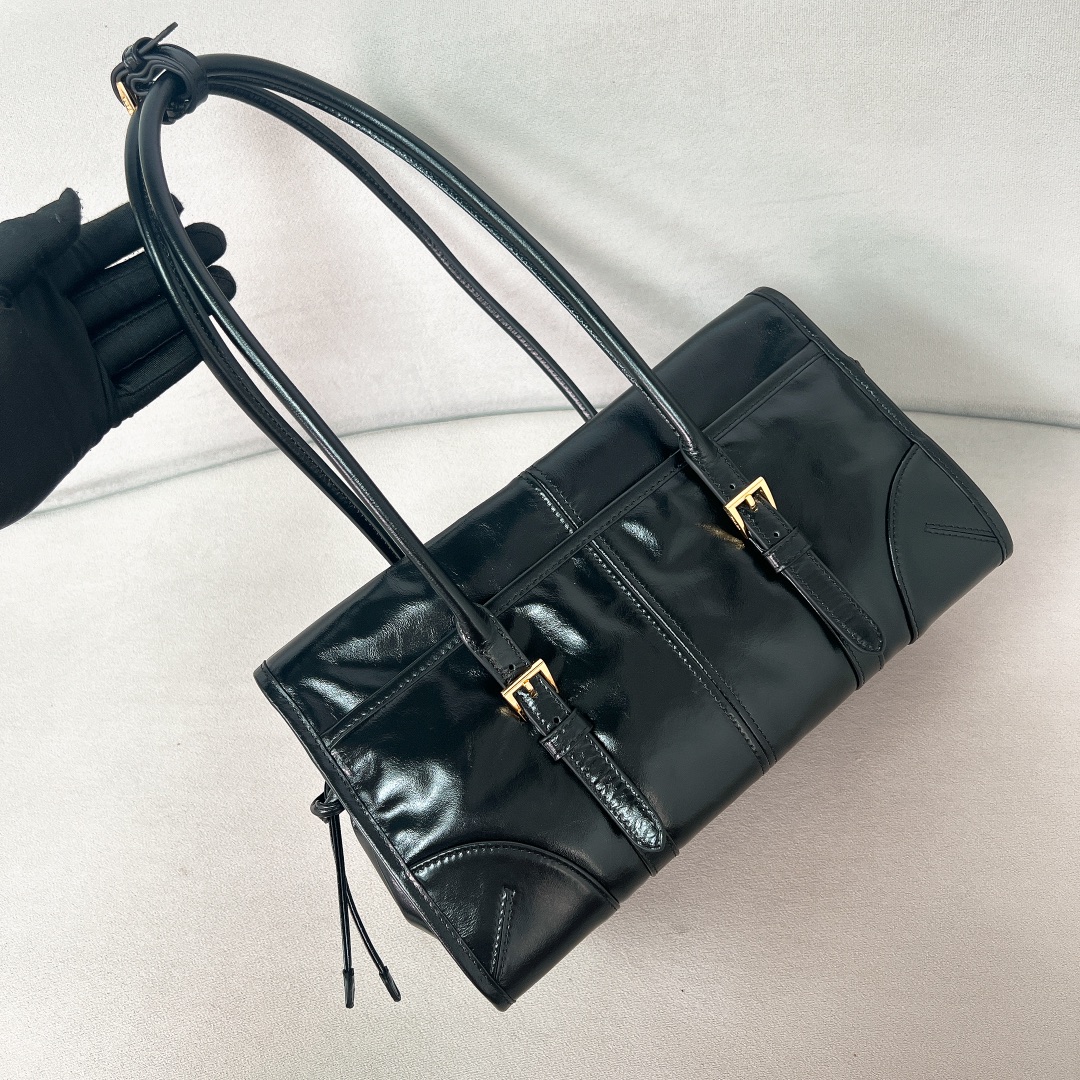 Bagsaaa Pra*a Medium leather shoulder bag 1BD376 black - 31*15*12 cm