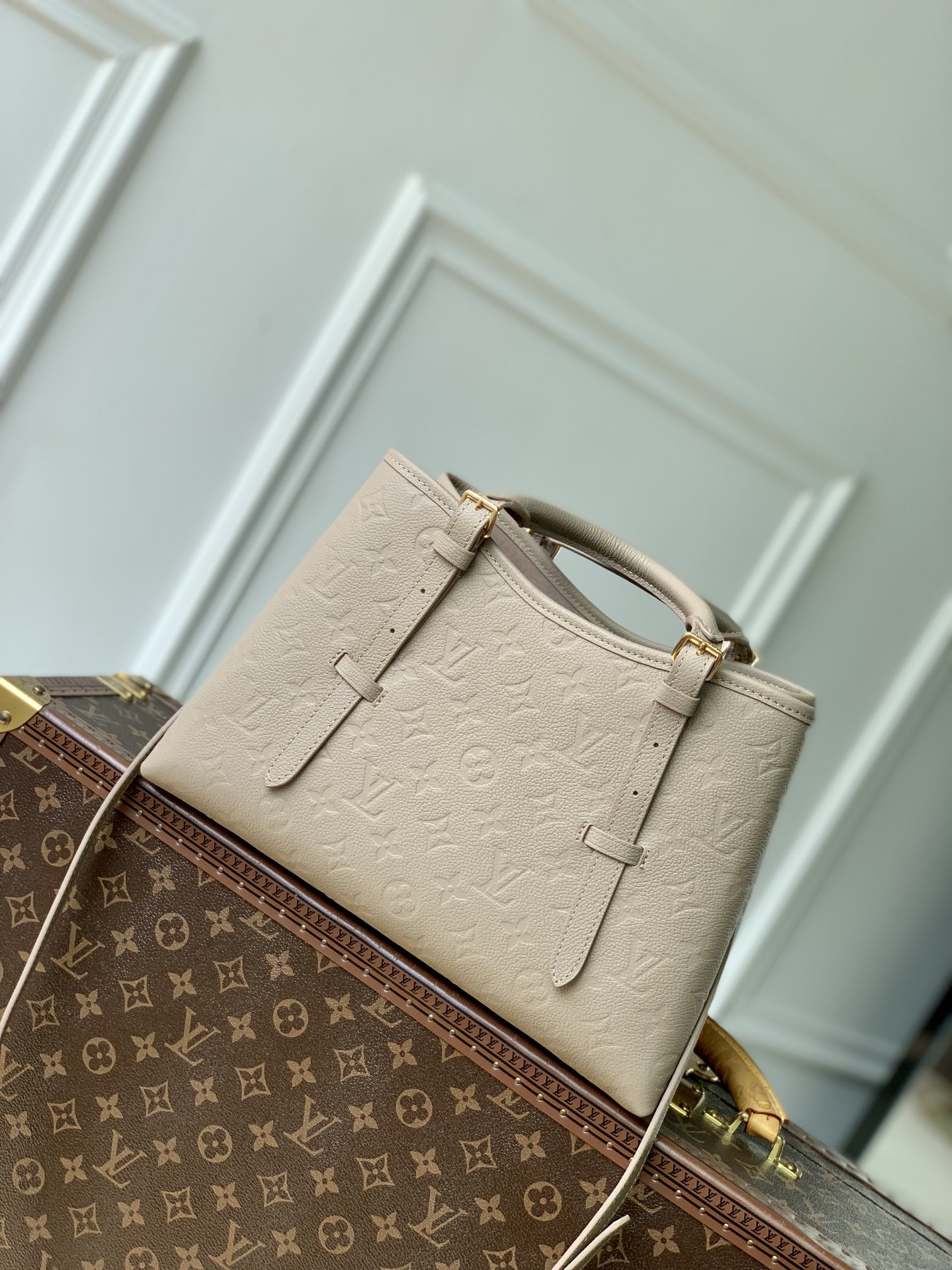 Bagsaaa L0vis Vvtt0n M11463 Babylone Tote PM Tourterelle Grey - 31 x 21.5 x 13 cm