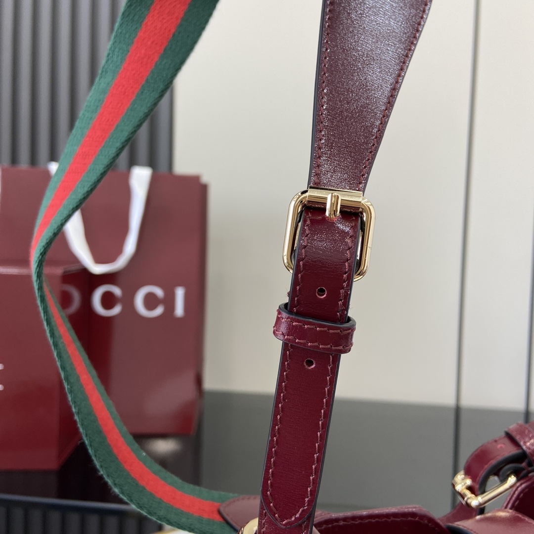 Bagsaaa GG mini bucket shoulder bag red 782919 - 16 x 19.5 x 5.5 cm