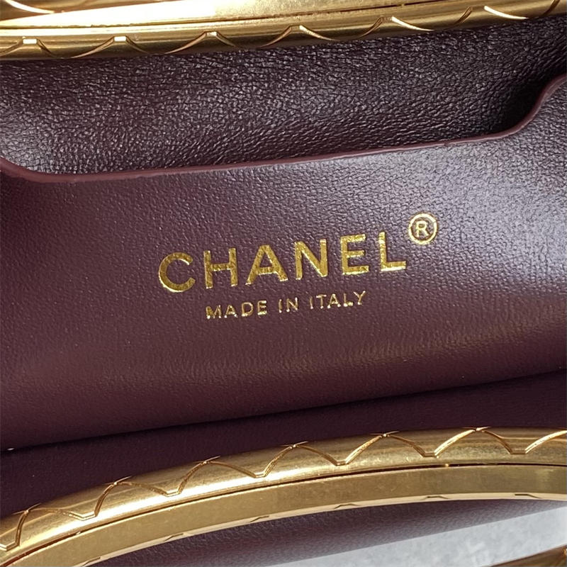 Bagsaaa Ch**el Clutch AS5038 Dark Red - 19 × 25 × 3 cm