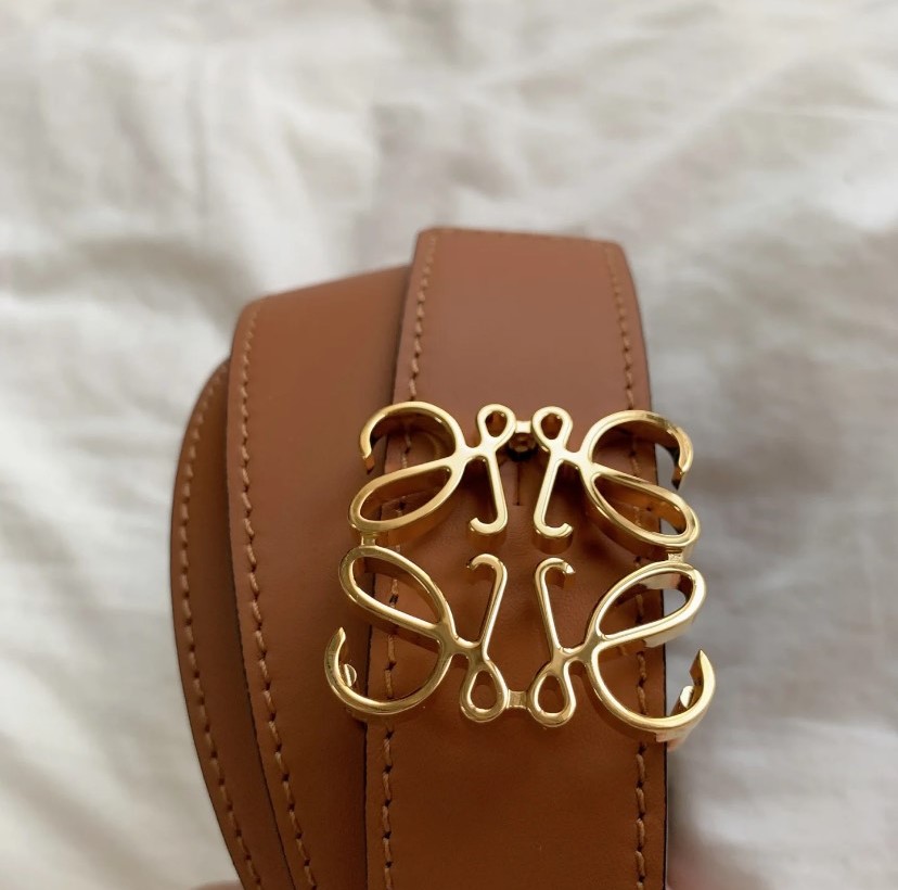 Bagsaaa L0ew* Reversible Anagram belt in smooth calfskin brown & black - 2.8cm