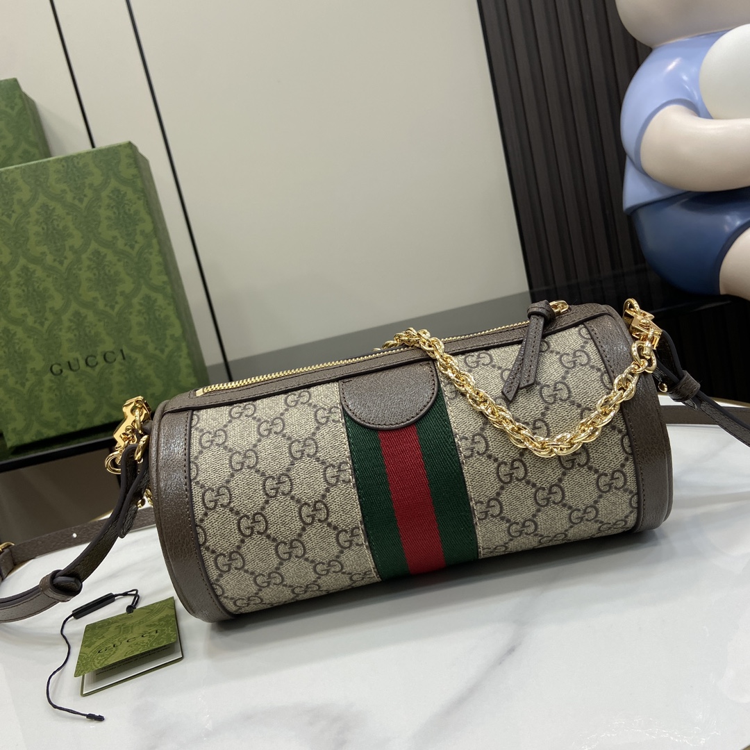 Bagsaaa Gvc*1 Ophidia small shoulder bag‎ 795194 beige & ebony - 24x12x12cm