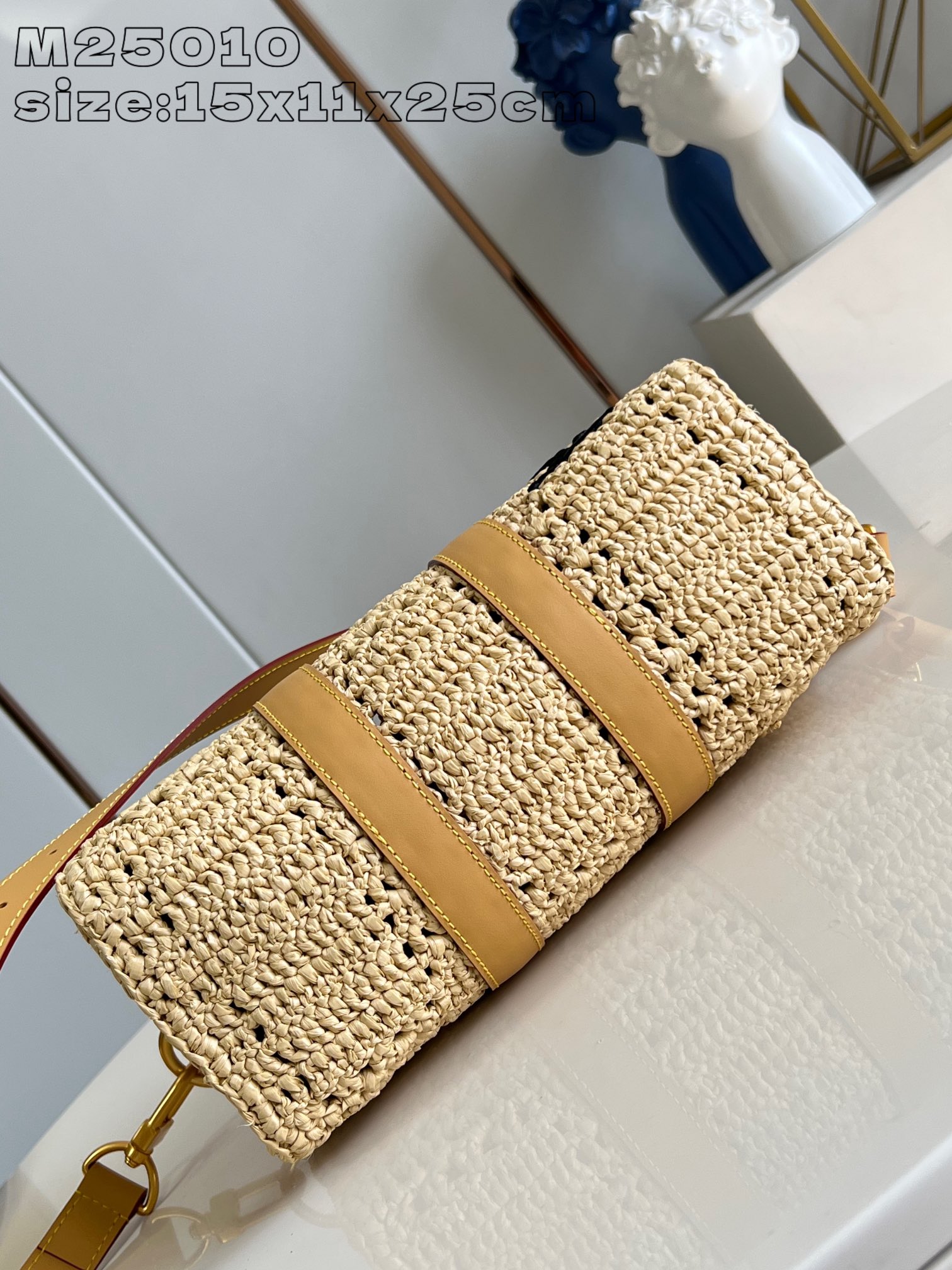 Bagsaaa L0vis Vvtt0n M25010 Keepall Bandoulière 25 Natural Beige - 25 x 15 x 11 cm
