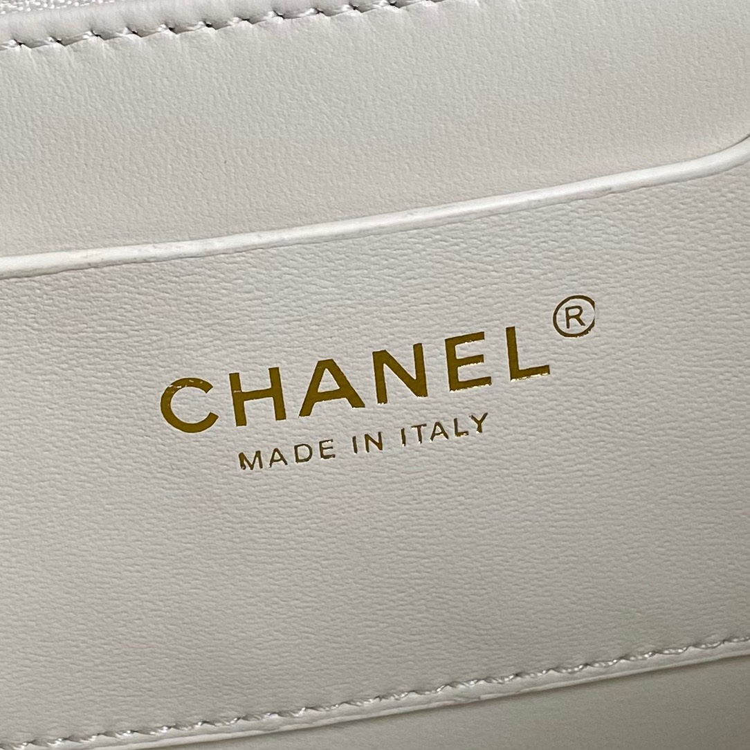 Bagsaaa Ch**el Small Shopping Bag AS5036 Cream - 24 × 34 × 8 cm 