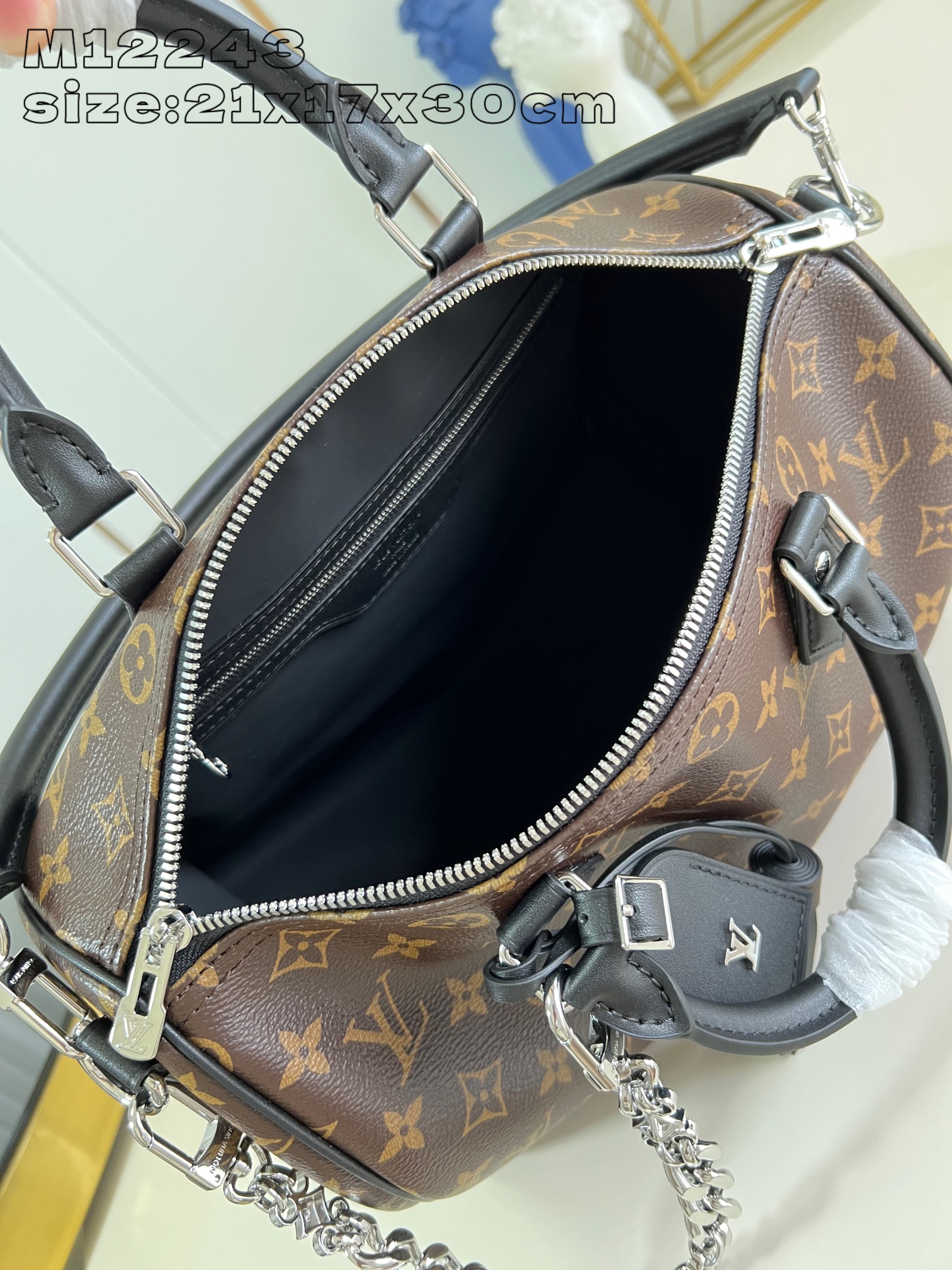 Bagsaaa L0vis Vvtt0n M12243 Speedy Soft 30 Dark Monogram - 30 x 21 x 17 cm