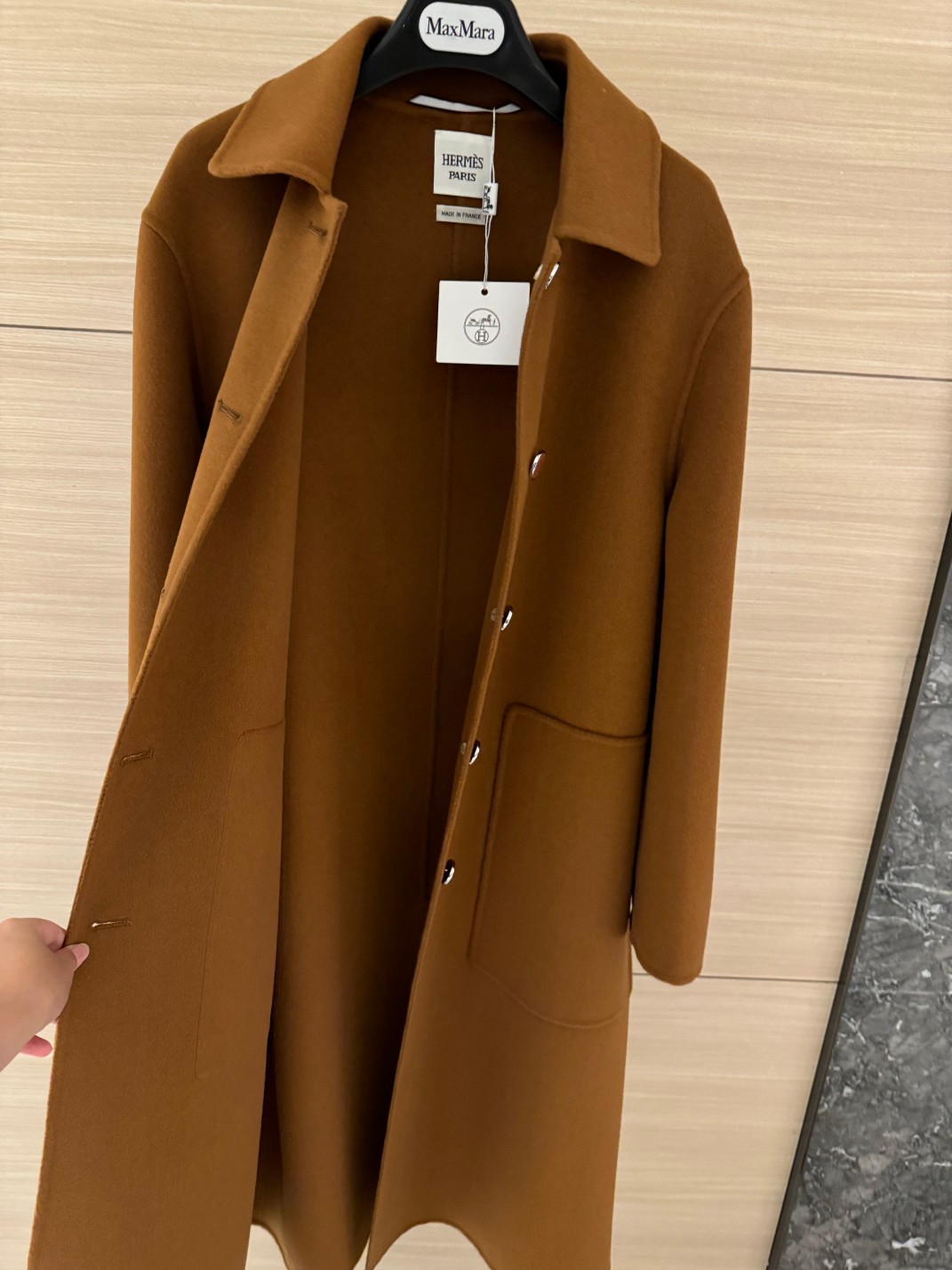 Bagsaaa H**me5 Cashmere wrap coat brown
