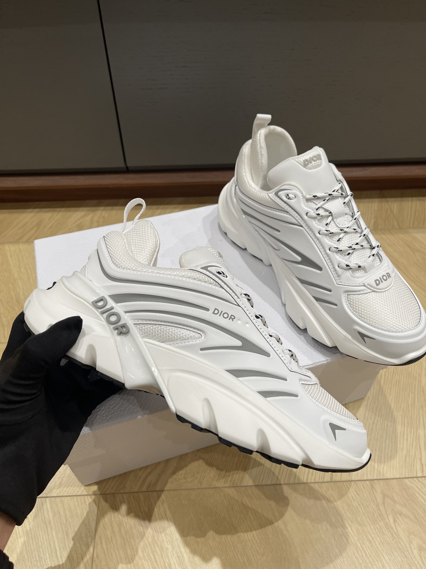 Bagsaaa D10r B44 Blade Sneaker White Technical Mesh and Technical Fabric