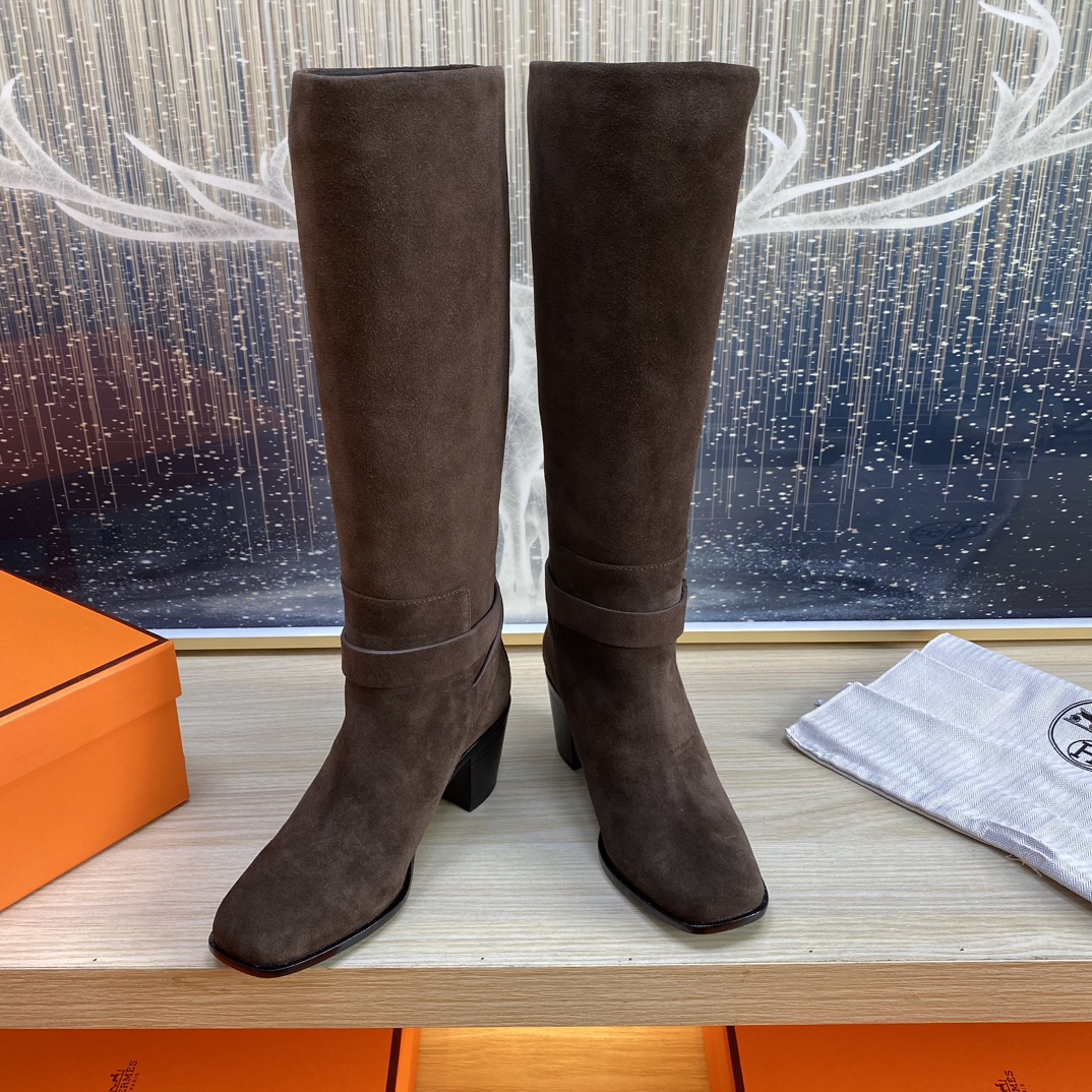 Bagsaaa H**me5 Justine 50 boot dark brown suede