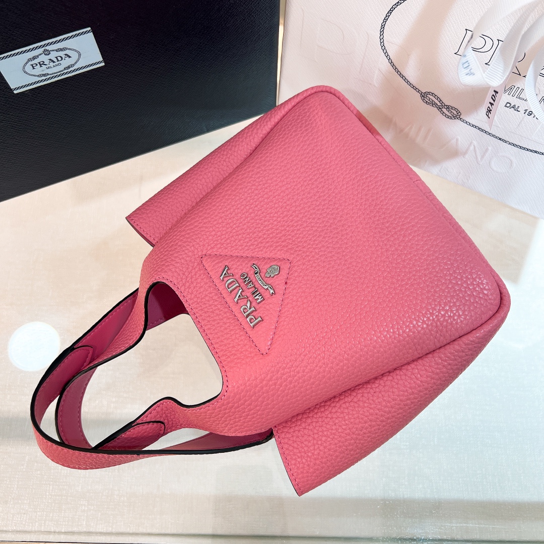 Bagsaaa Pra*a Leather mini bag 1BA349 pink - 18cm