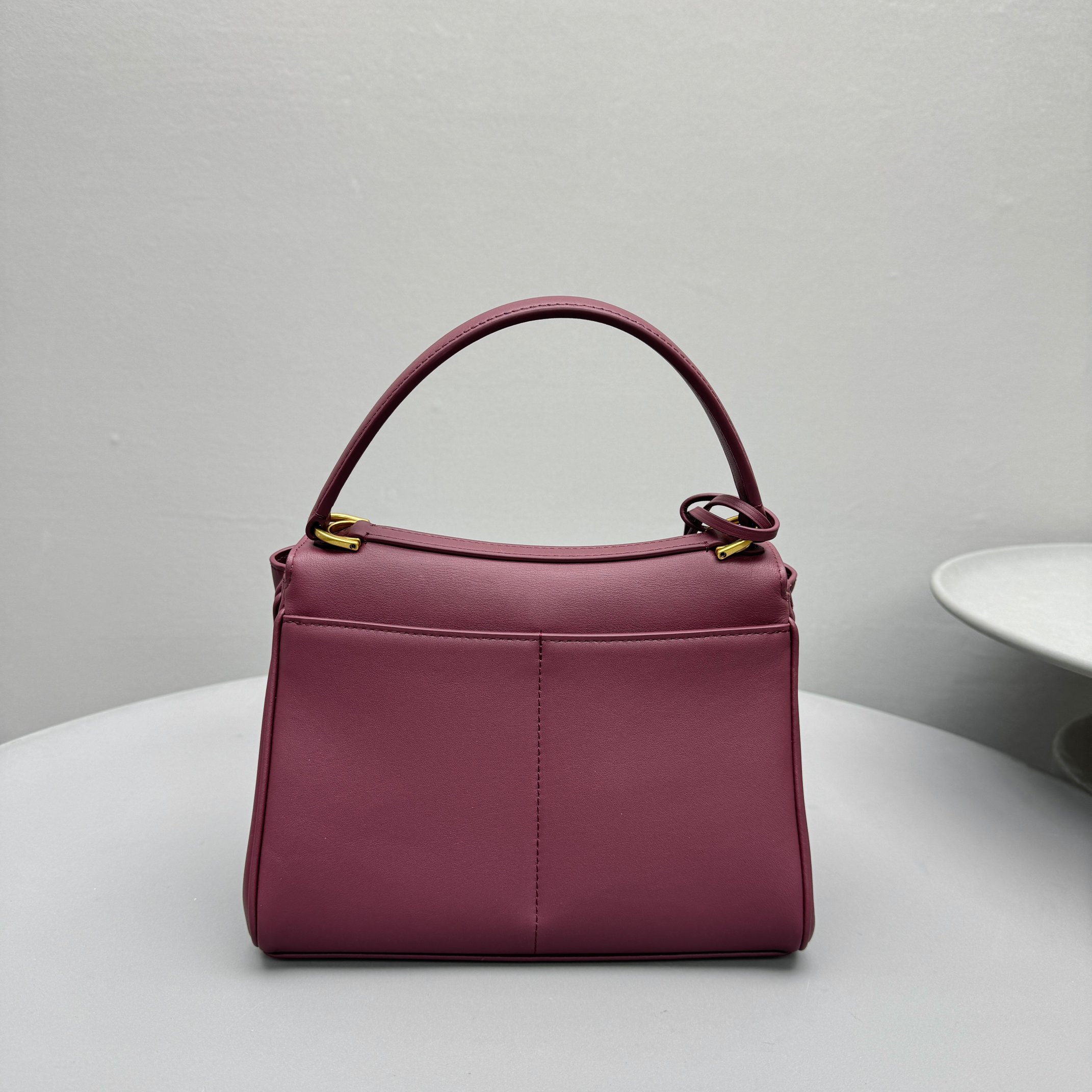 Bagsaaa Ba1en*iaga Rodeo Mini Handbag in Dark Burgundy - 23x10x8cm