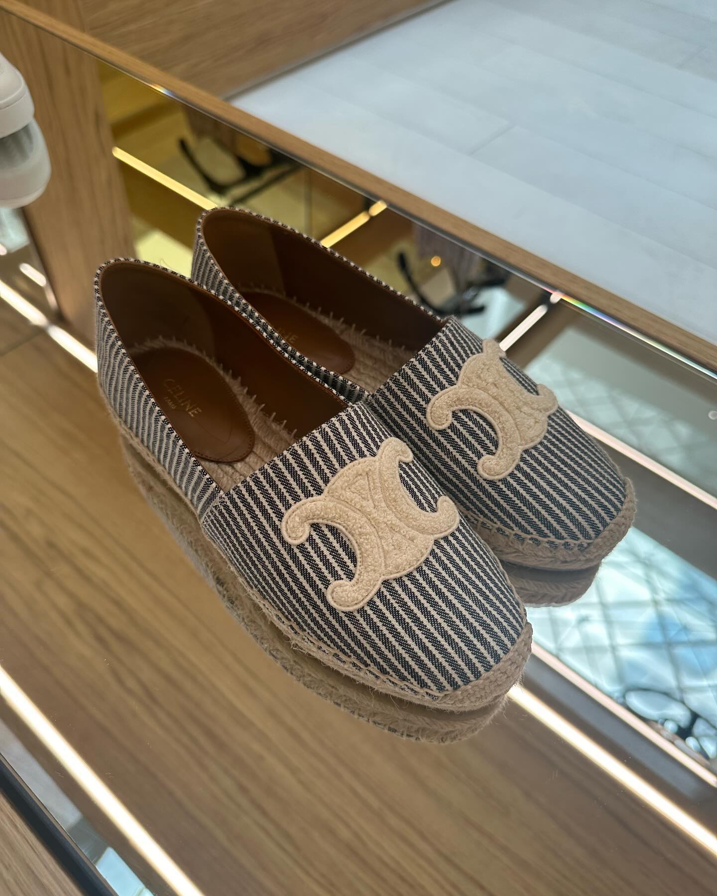 Bagsaaa Ce1i*e Les Espadrilles Ce1i*e In Oshkosh Canvas Blue & White