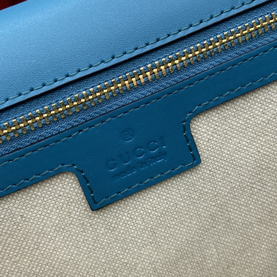 Bagsaaa Gvc*1 Blondie medium top handle bag ‎815719 blue suede - 32 x 17 x 10cm