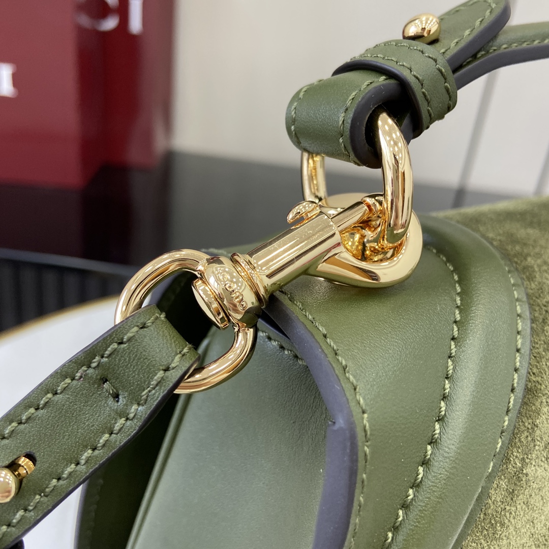 Bagsaaa Gvc*1 Blondie medium top handle bag ‎815719 green suede - 32 x 17 x 10cm