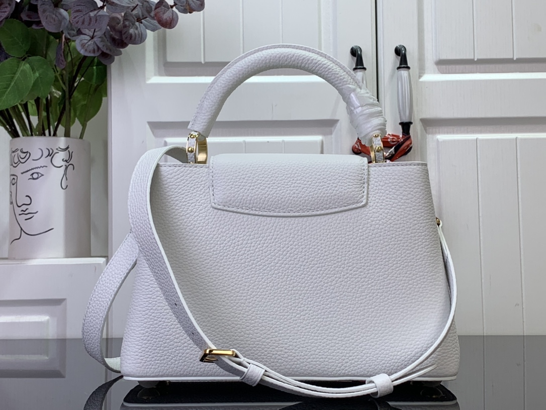 Bagsaaa L0vis Vvtt0n M12279 Capucines BB White Silver Sea - 27cm