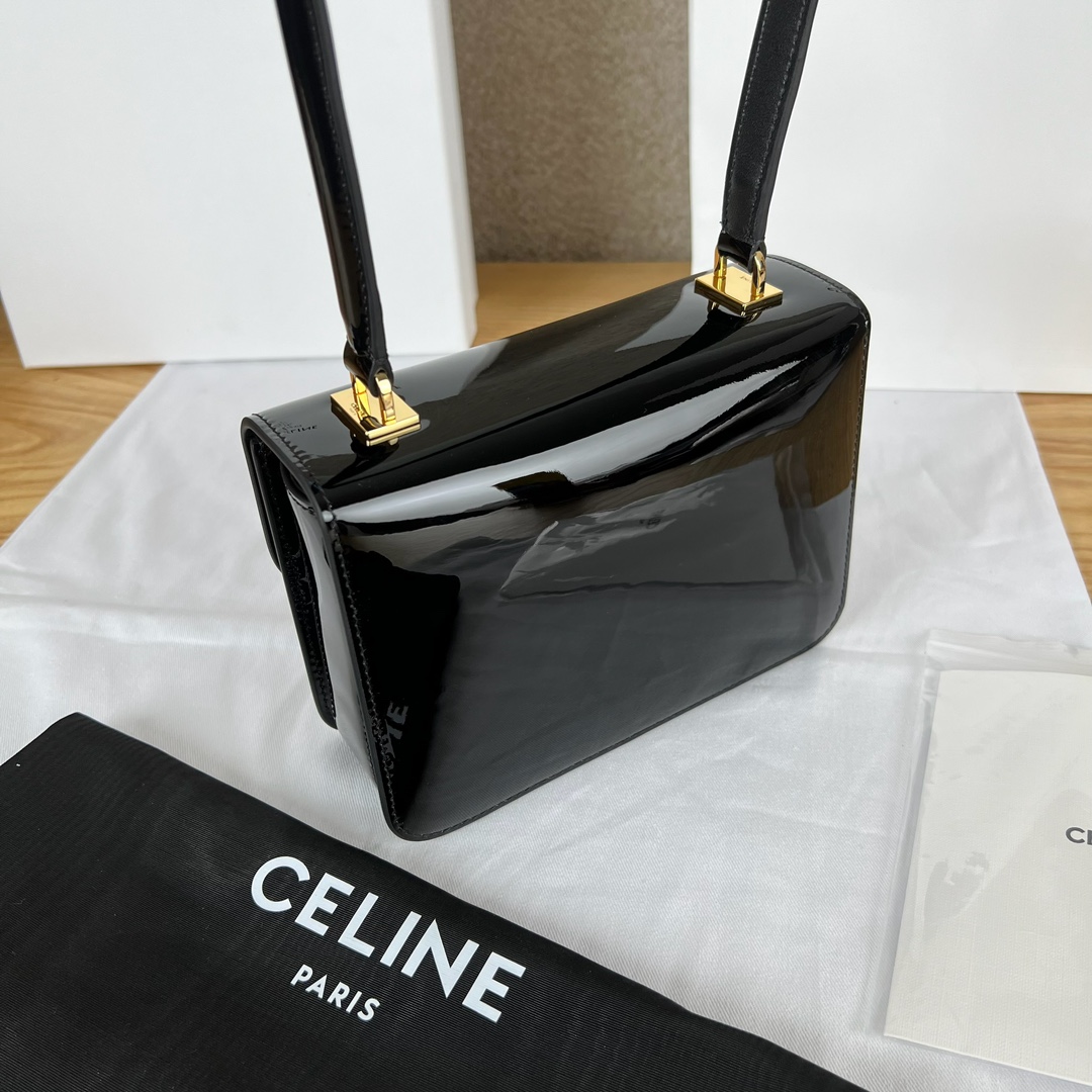 Bagsaaa Teen Garance Bag In Bicolour Patent Calfskin Black - 18.5 x 13.5 x 7 CM