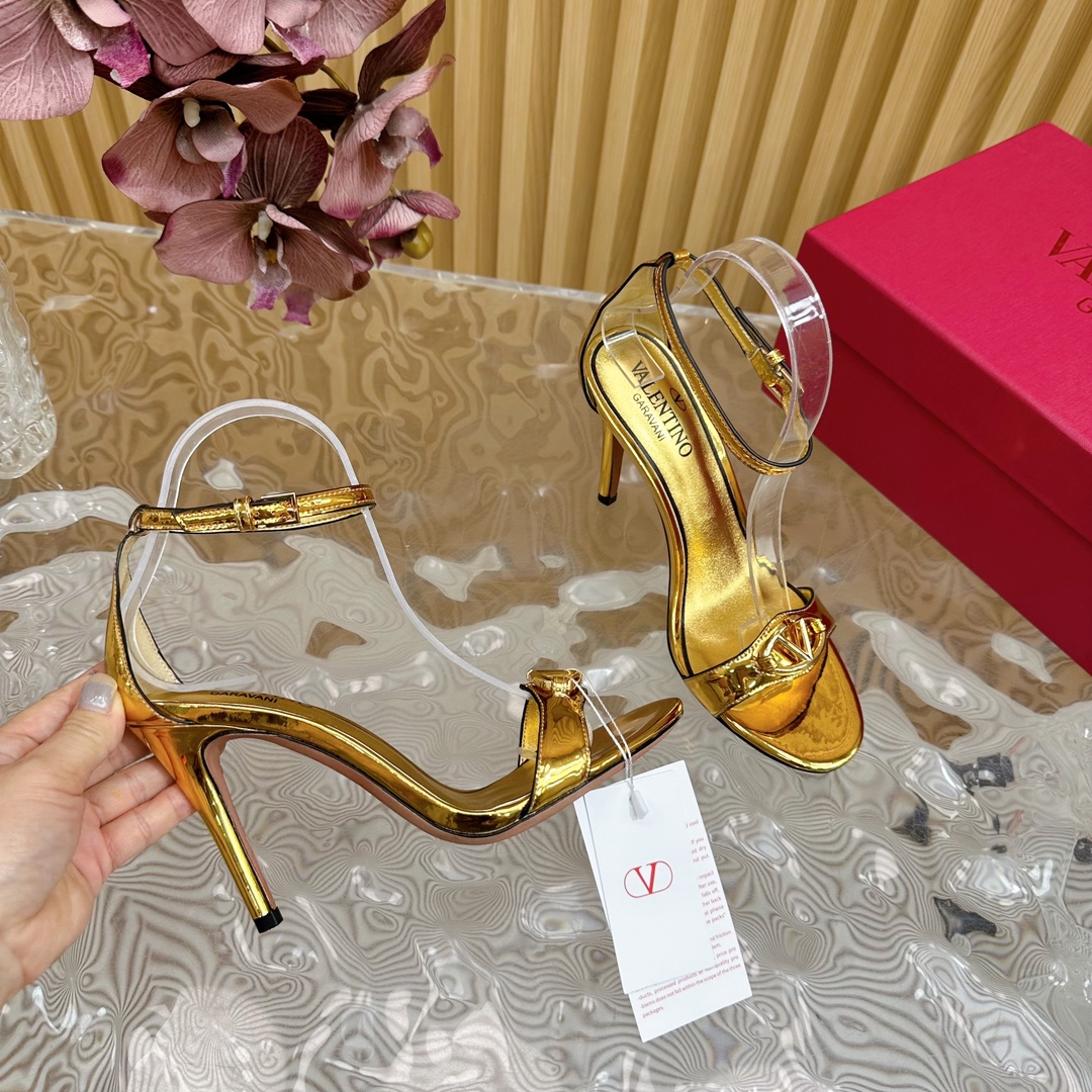 Bagsaaa Va1e*ntin0 Garavani VLogo Signature sandals gold - 10cm