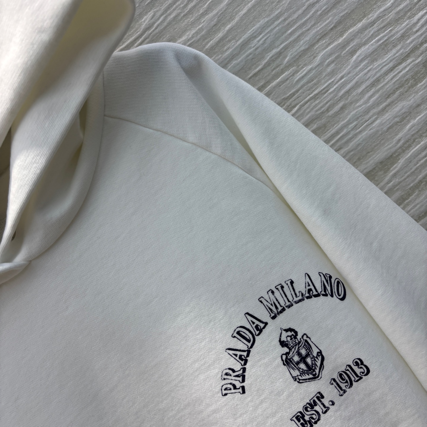 Bagsaaa Pra*a Cotton fleece hoodie white