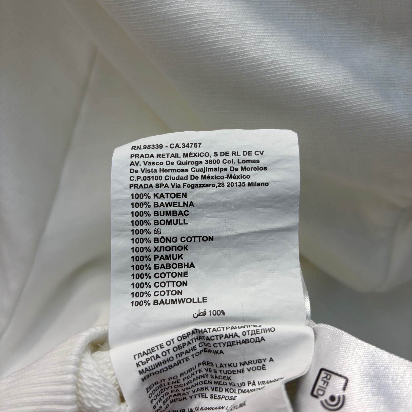 Bagsaaa Pra*a Cotton fleece hoodie white