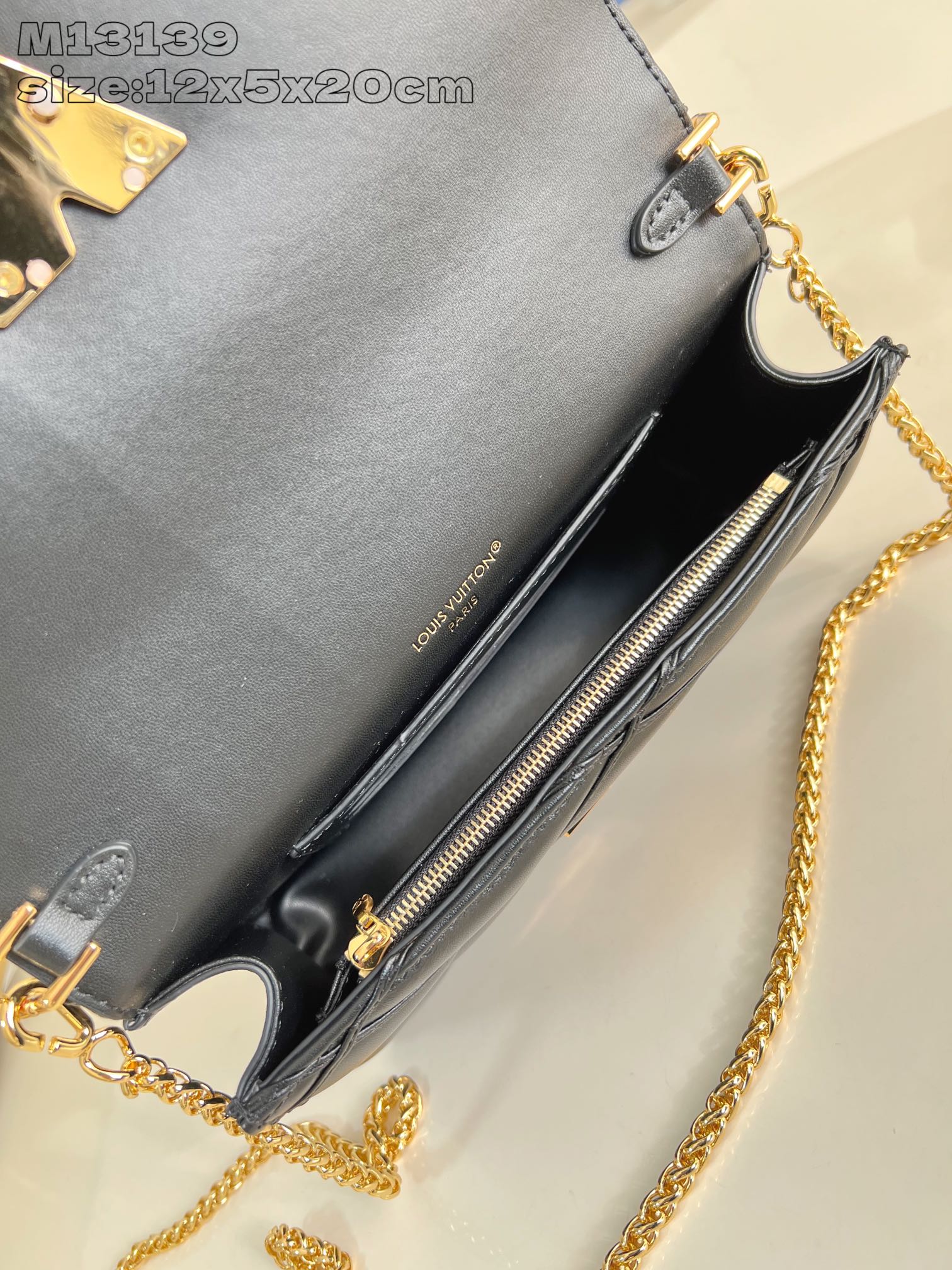 Bagsaaa L0vis Vvtt0n M13139 Wallet On Chain GO-14 Black - 20 x 12 x 5 cm