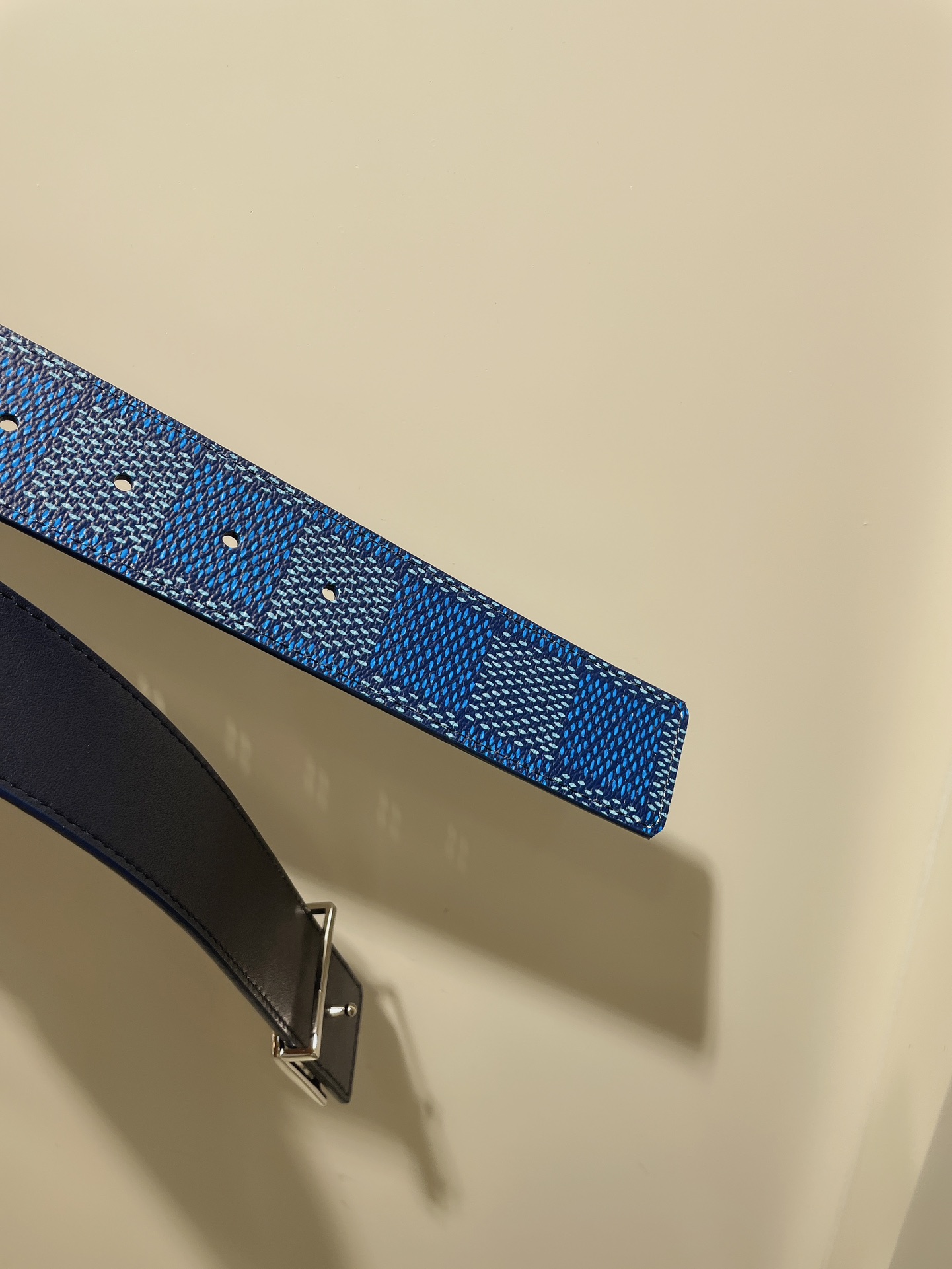 Bagsaaa LV Initiales 40mm Reversible Belt Blue