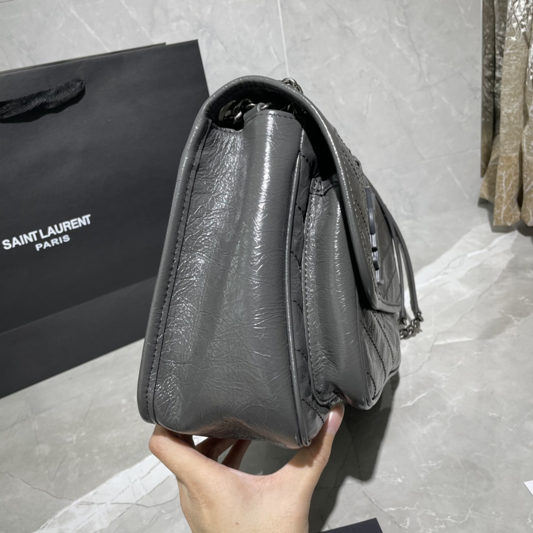 Bagsaaa Y51 niki medium in vintage leather 633158 gray - 28cm