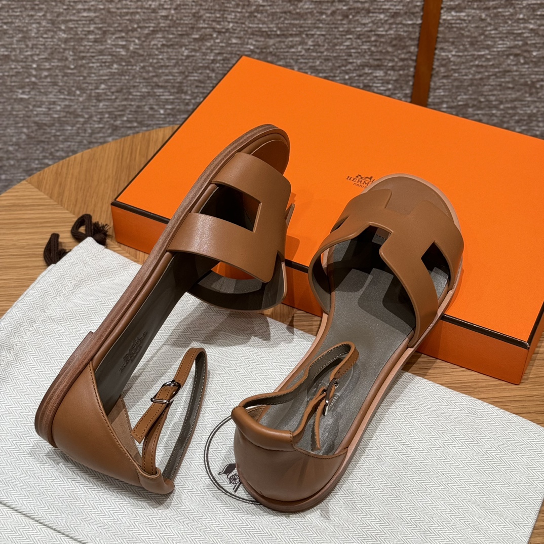 Bagsaaa Herrmes Santorini sandal brown