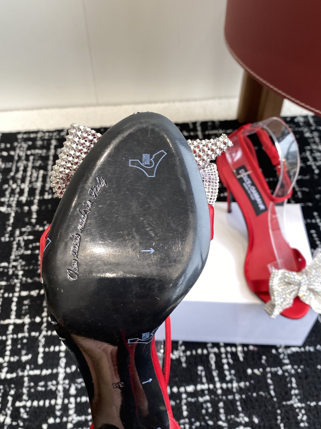 Bagsaaa D&G Crystal Charm Heels Red - 10cm