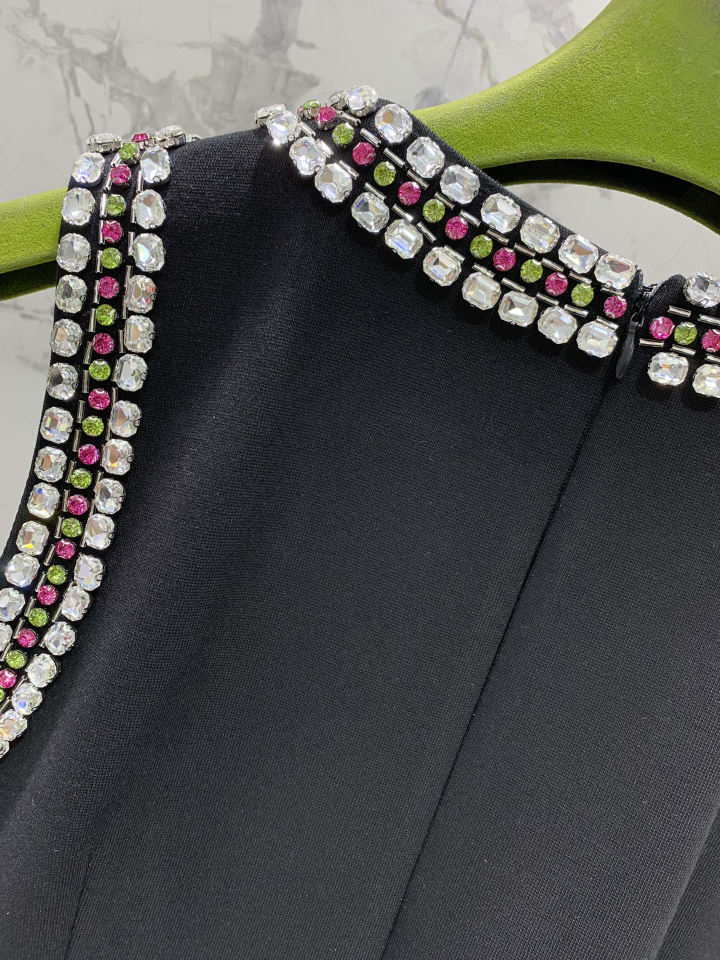 Bagsaaa Gvc*1 Crystal embroidered mini dress black 787584 