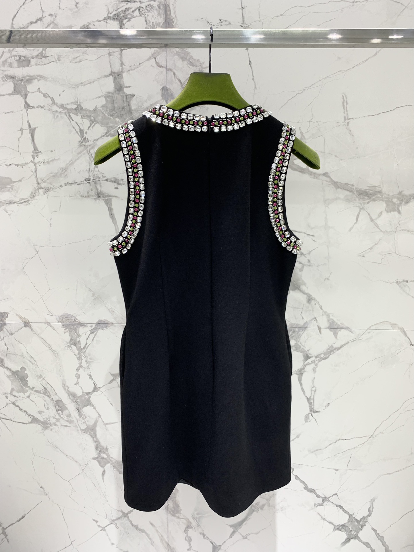 Bagsaaa Gvc*1 Crystal embroidered mini dress black 787584 