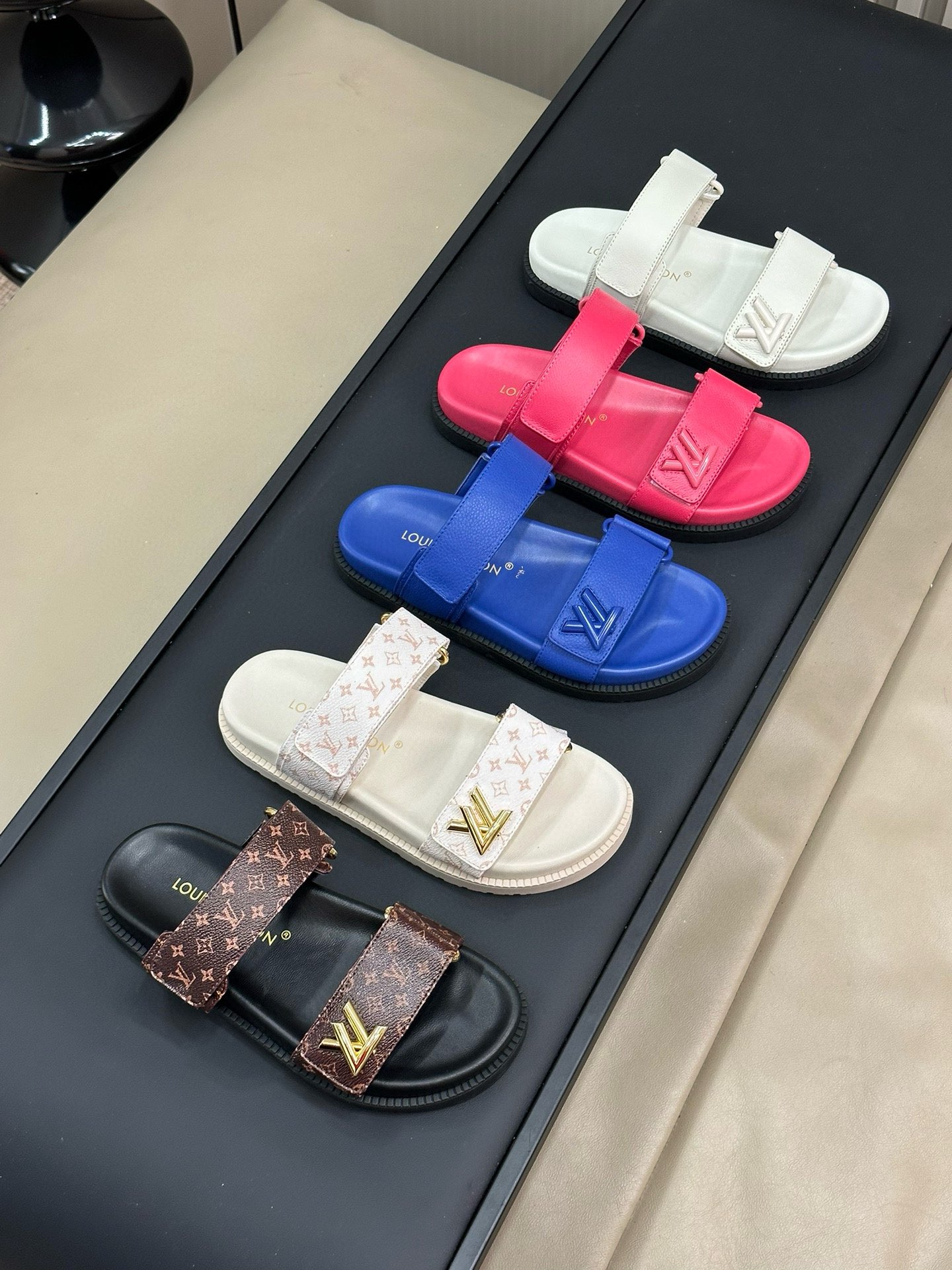 Bagsaaa LV Sunset Flat Comfort Mule Blue