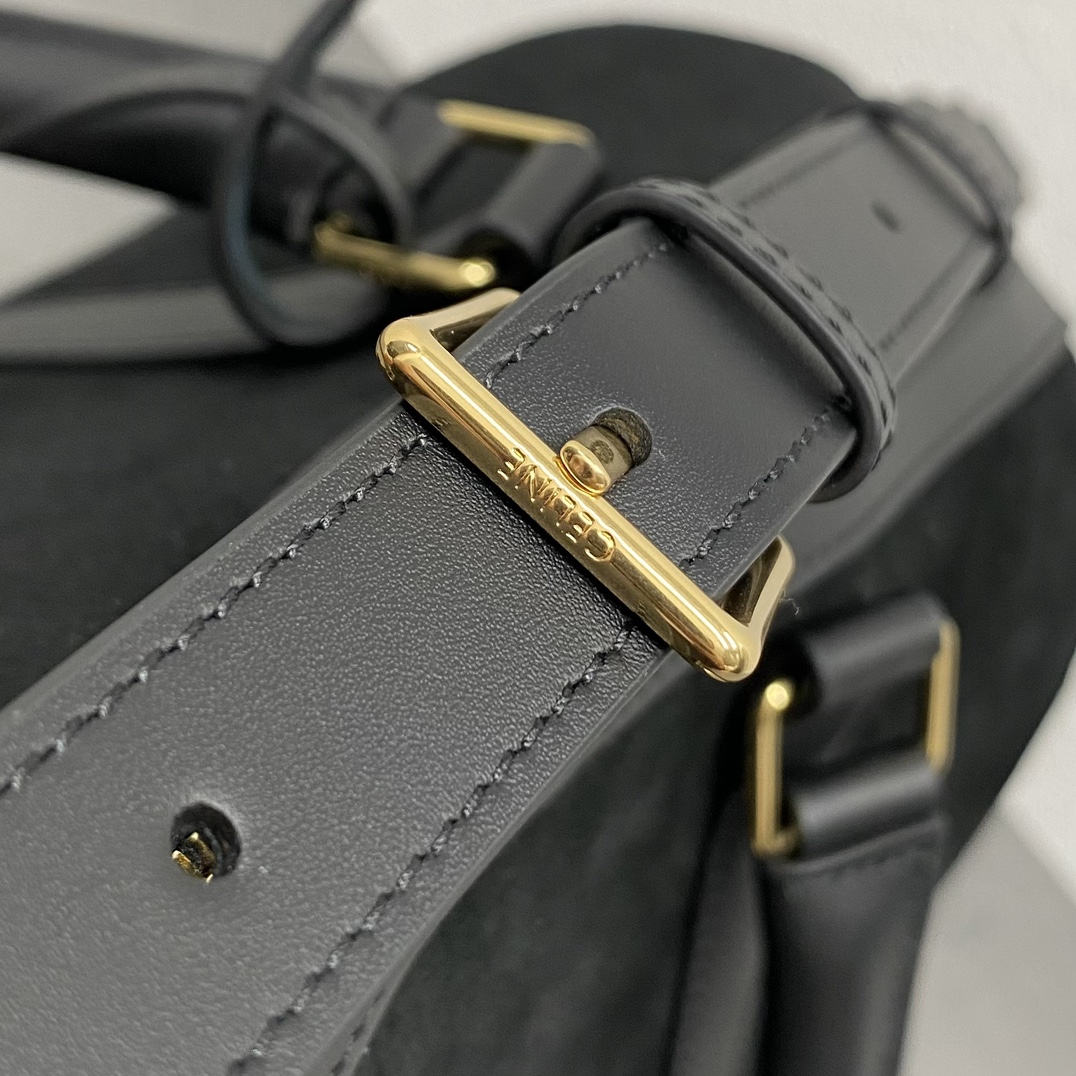Bagsaaa Ce1i*e OSTON in Suede Calfskin 119573 Black - 31cm
