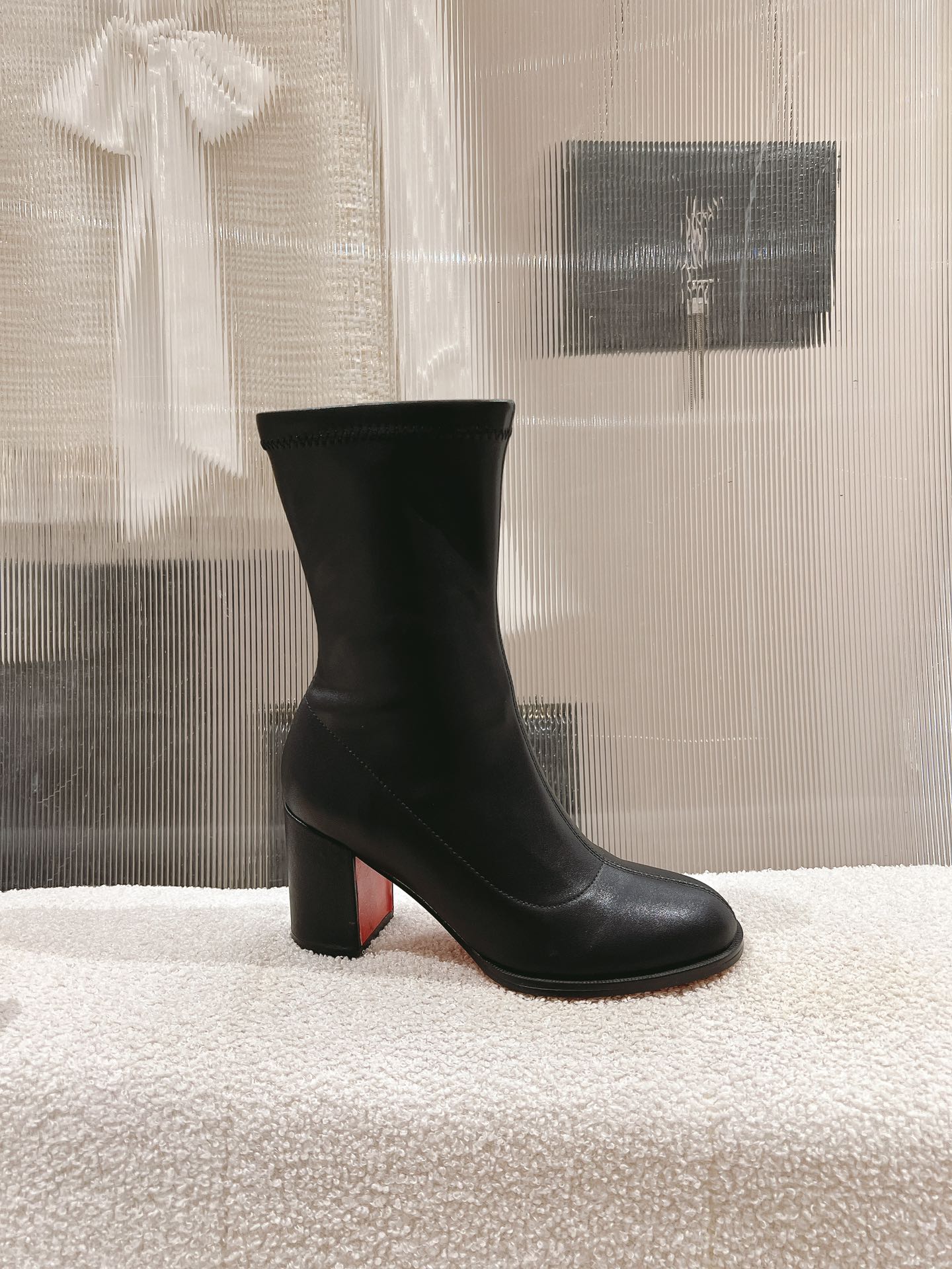 Bagsaaa Chr1st1an Louboutin Stretchadoxa 70mm Low Boots Black