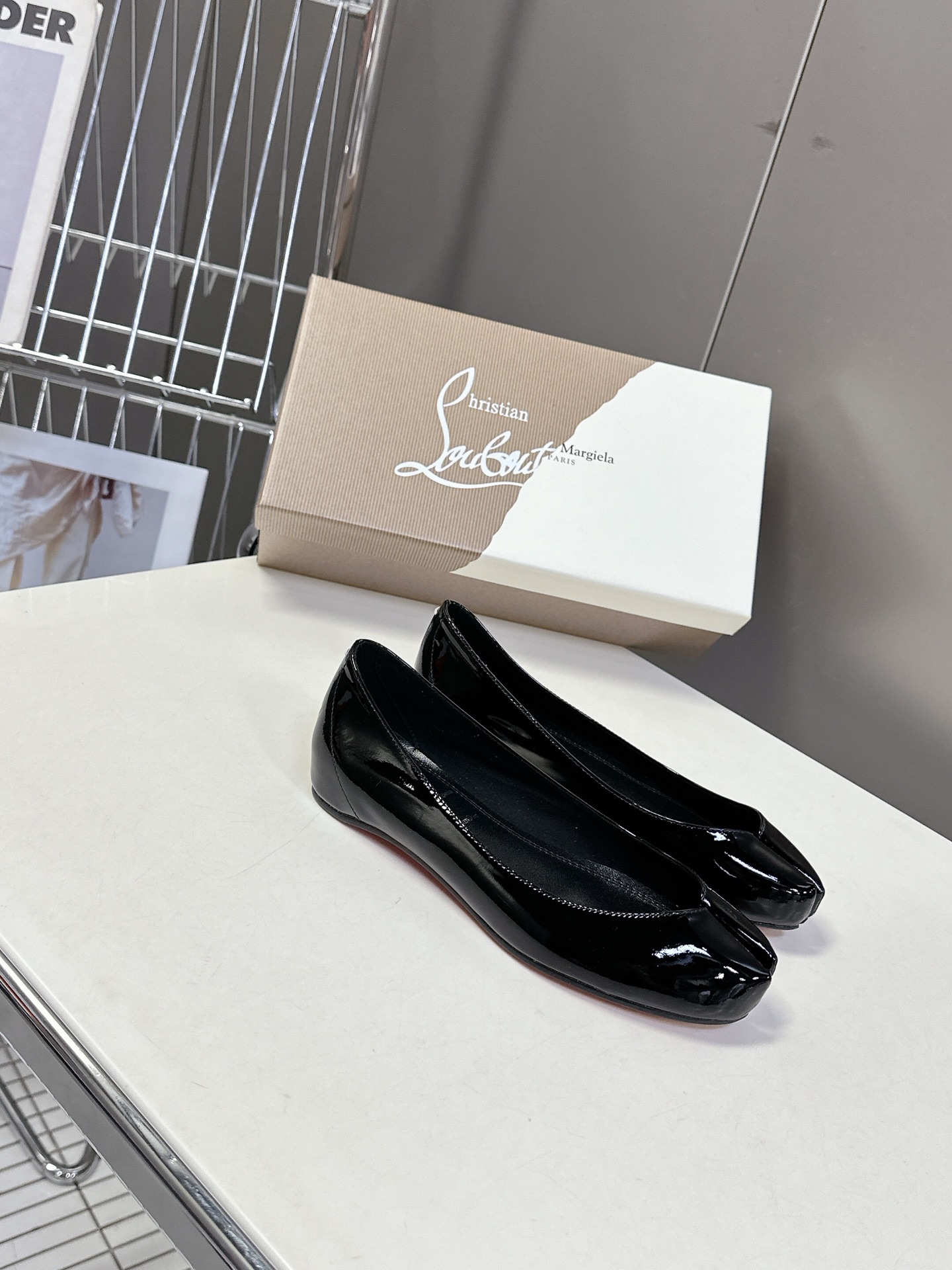Bagsaaa CL Marlougiela Ballerinas Black Patent calf leather
