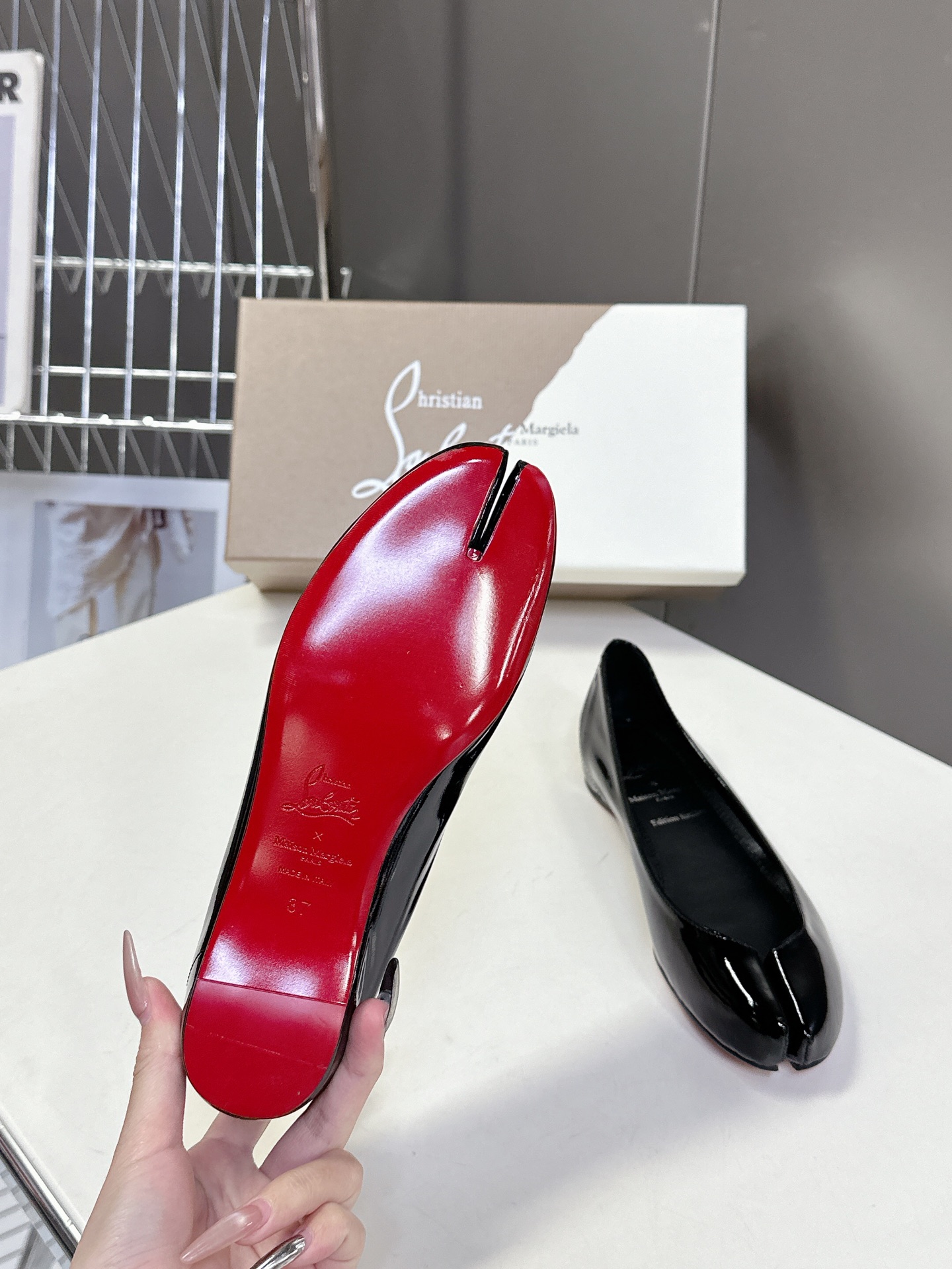 Bagsaaa CL Marlougiela Ballerinas Black Patent calf leather