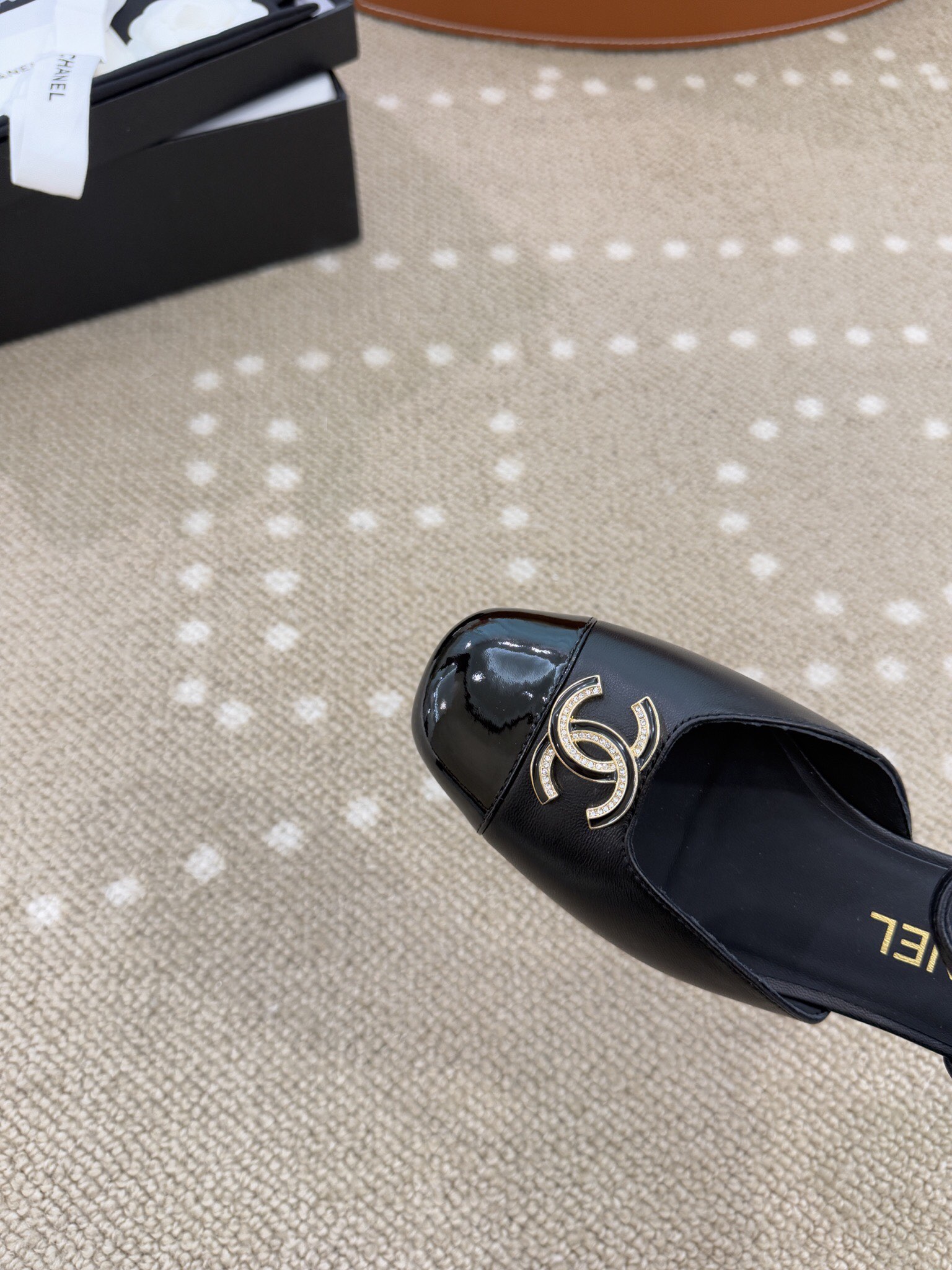 Bagsaaa Ch**el Black Cap Toe Slingbacks