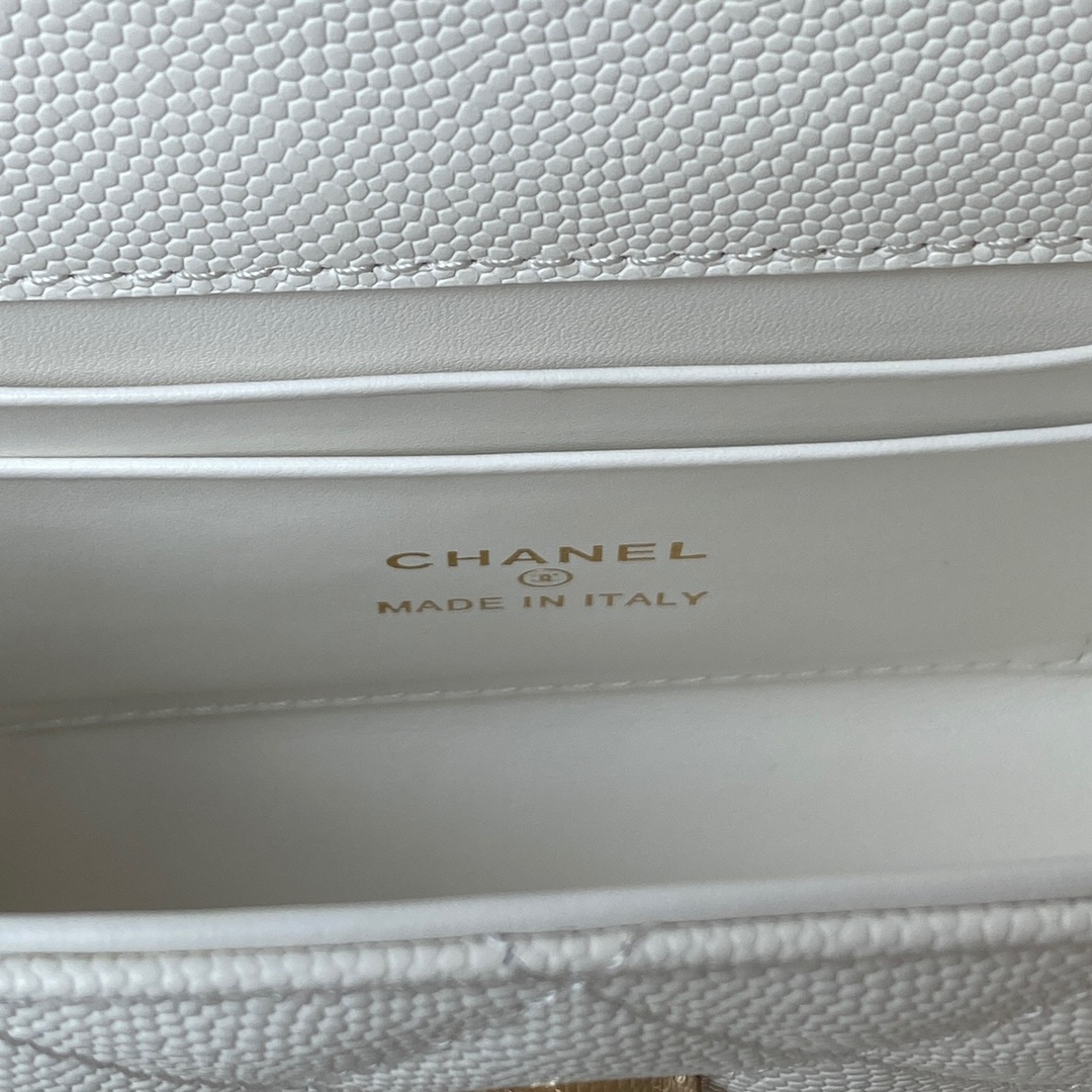 Bagsaaa Ch**el Phone Holder with Chain AP3238 White - 18cm