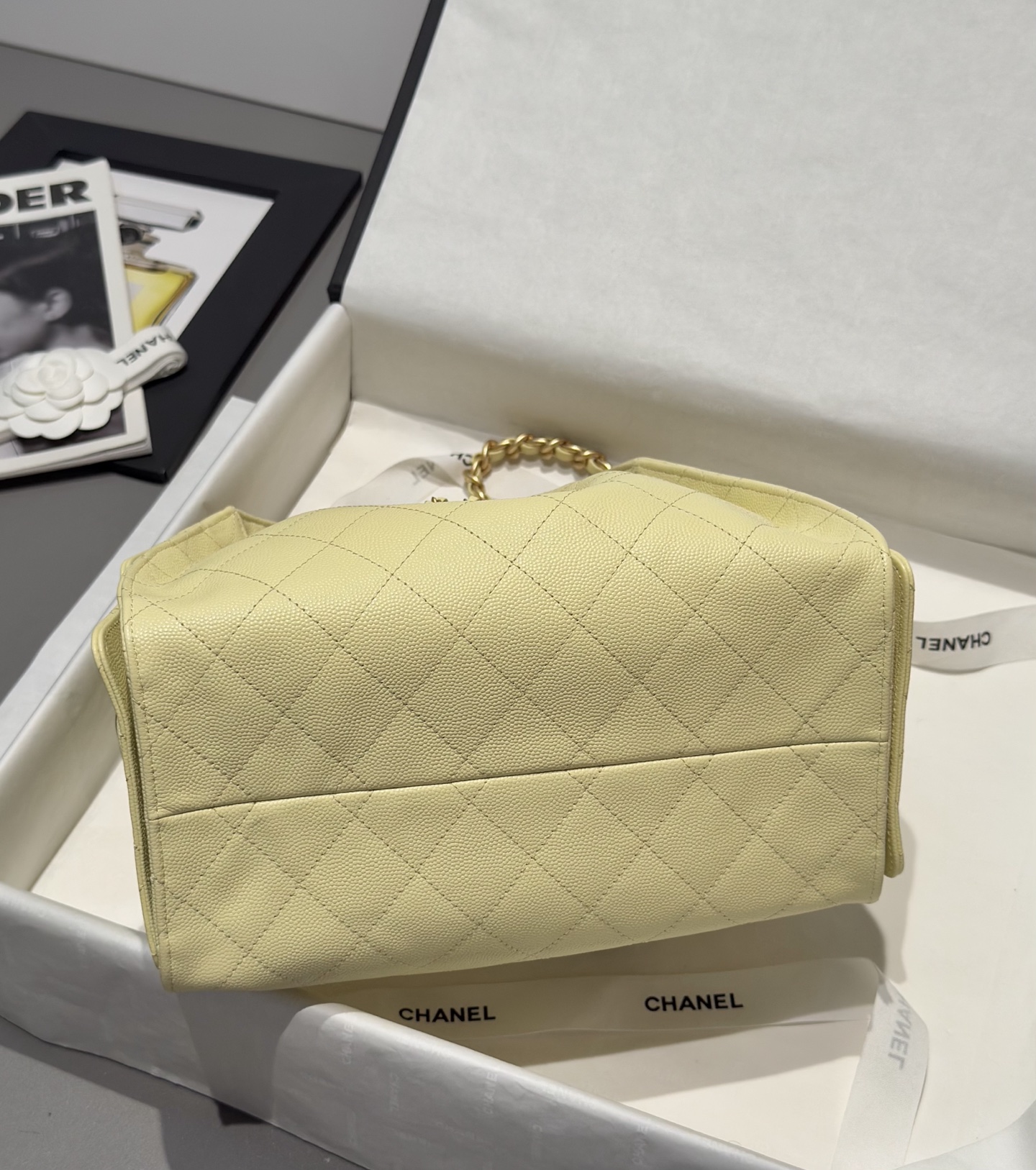 Bagsaaa Ch**el 25 Small Handbag AS5293 yellow - 30cm