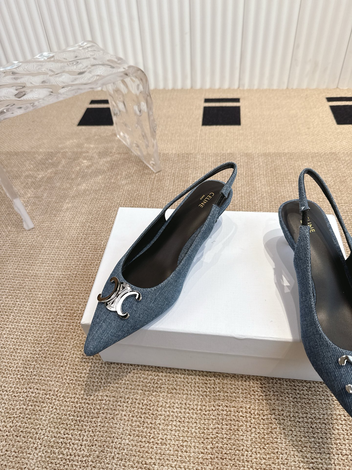 Bagsaaa Ce1i*e Alma Triomphe Slingback In Denim