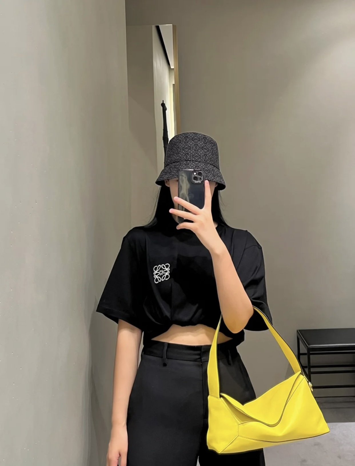 Bagsaaa L0ew* Puzzle Hobo leather handbag yellow - 29cm