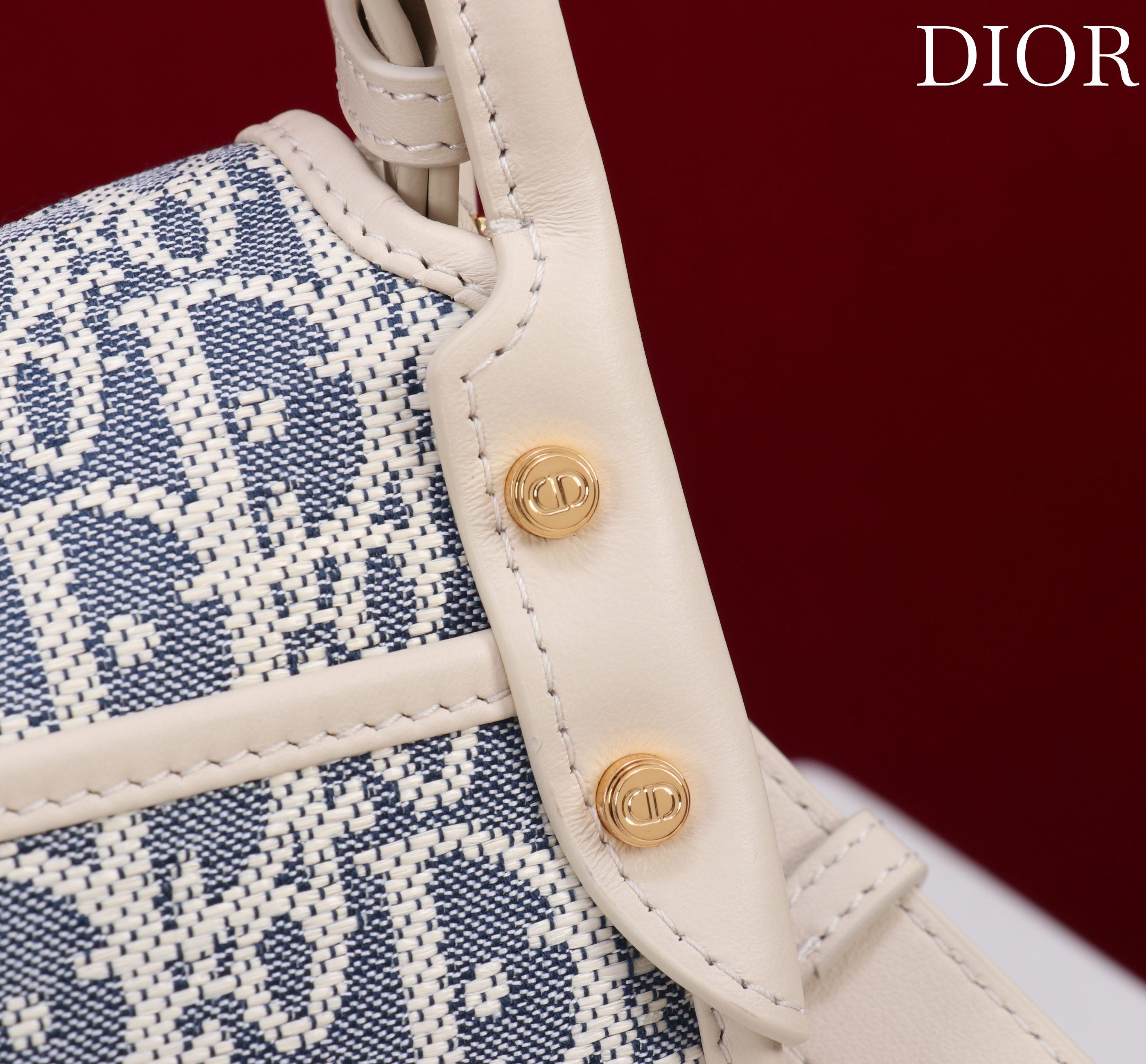 Bagsaaa D10r Medium 30 Montaigne Satchel Bag Blue D10r Oblique with Raffia - 24cm