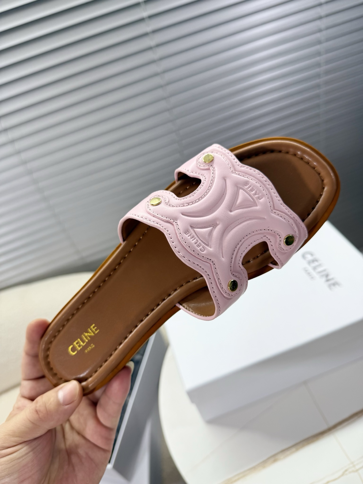 Bagsaaa Ce1i*e Marina Mule In Calfskin Pink