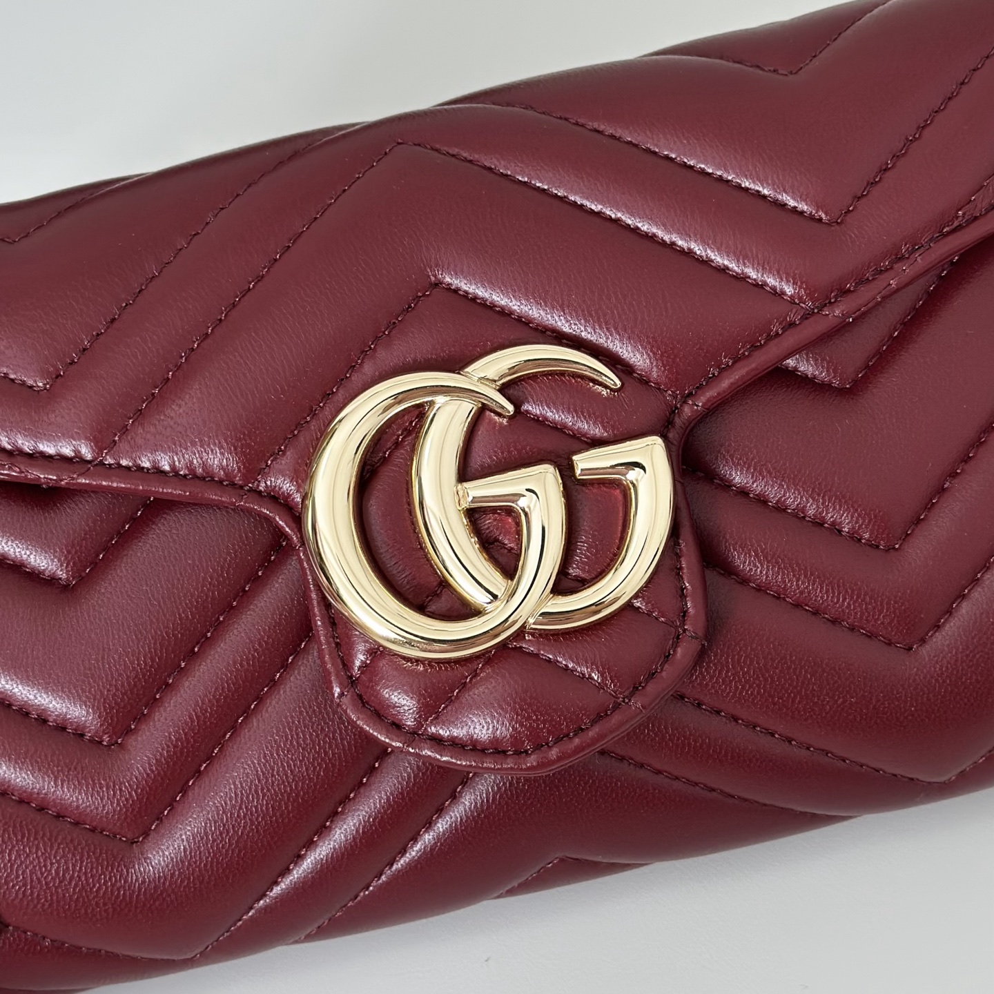 Bagsaaa Gvc*1 GG Marmont wallet on chain ‎837745 dark red - 19.5cm