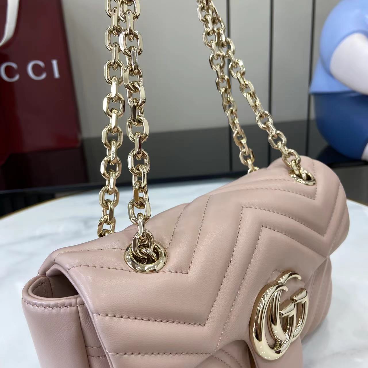 Bagsaaa Gvc*1 GG Marmont small shoulder bag 837280 light pink - 22cm