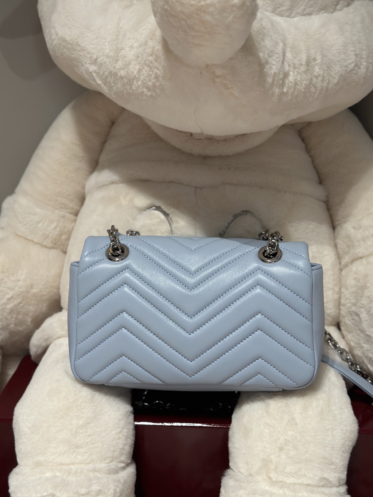 Bagsaaa Gvc*1 GG Marmont small shoulder bag 837280 light blue - 22cm