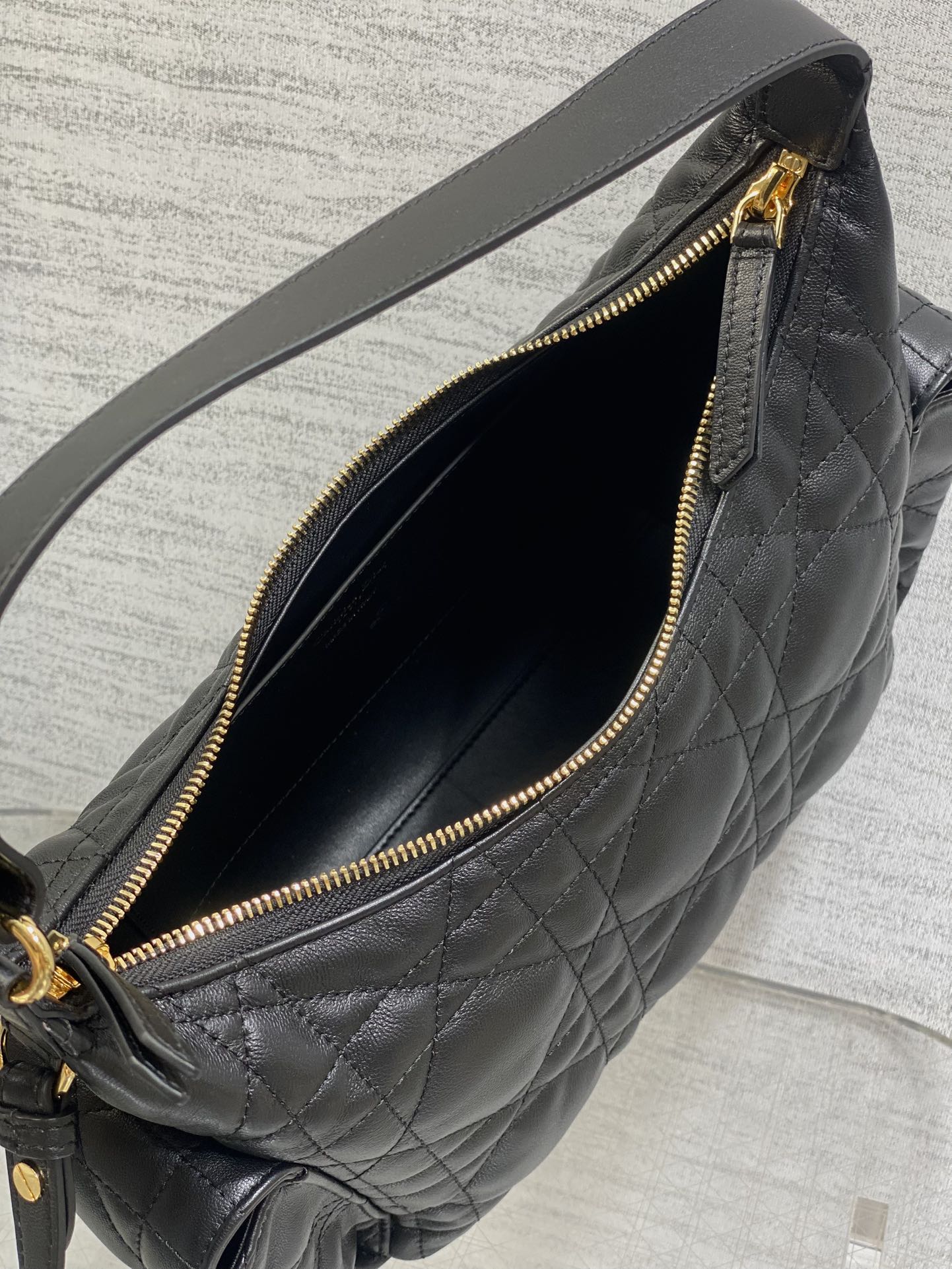 Bagsaaa D10r Medium D-Dream Bag Black Macrocannage Lambskin - 28cm