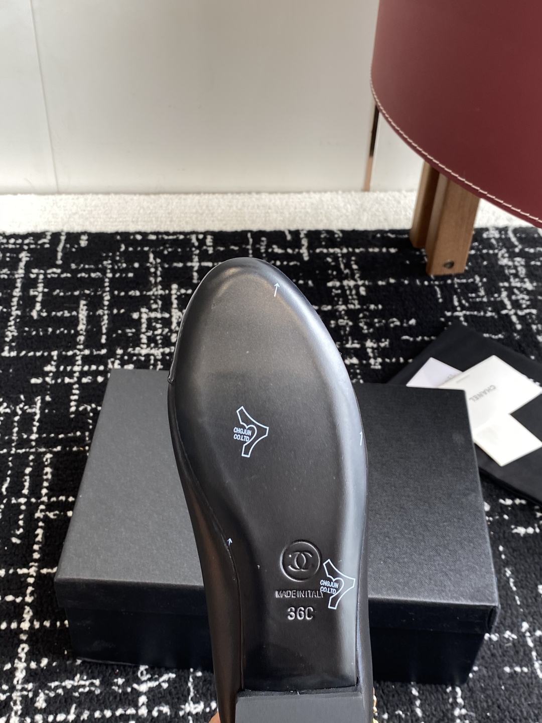 Bagsaaa Ch**el Mary Janes G46718 White Lambskin