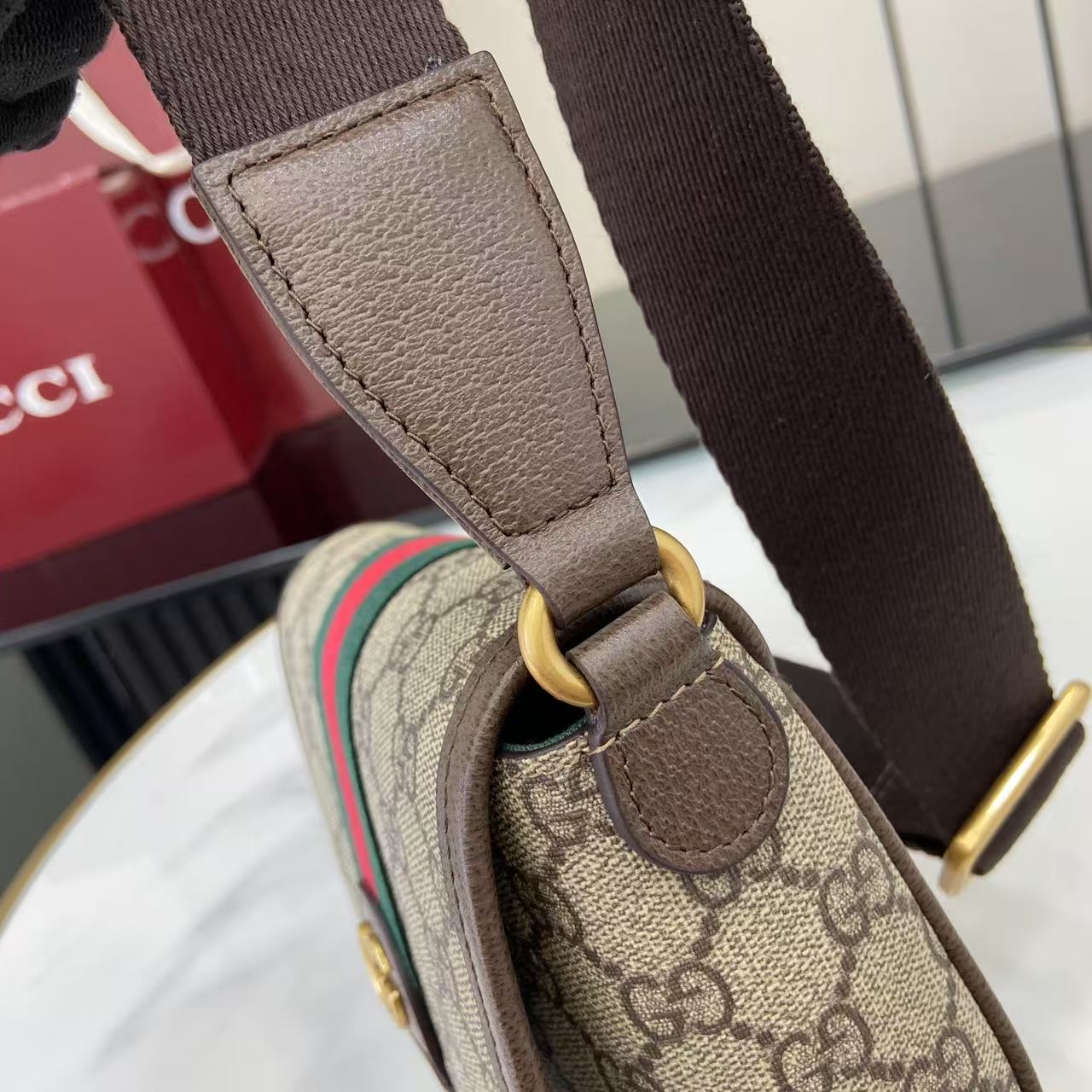 Bagsaaa Gvc*1 Ophidia mini bag 838599 brown & beige - 18cm