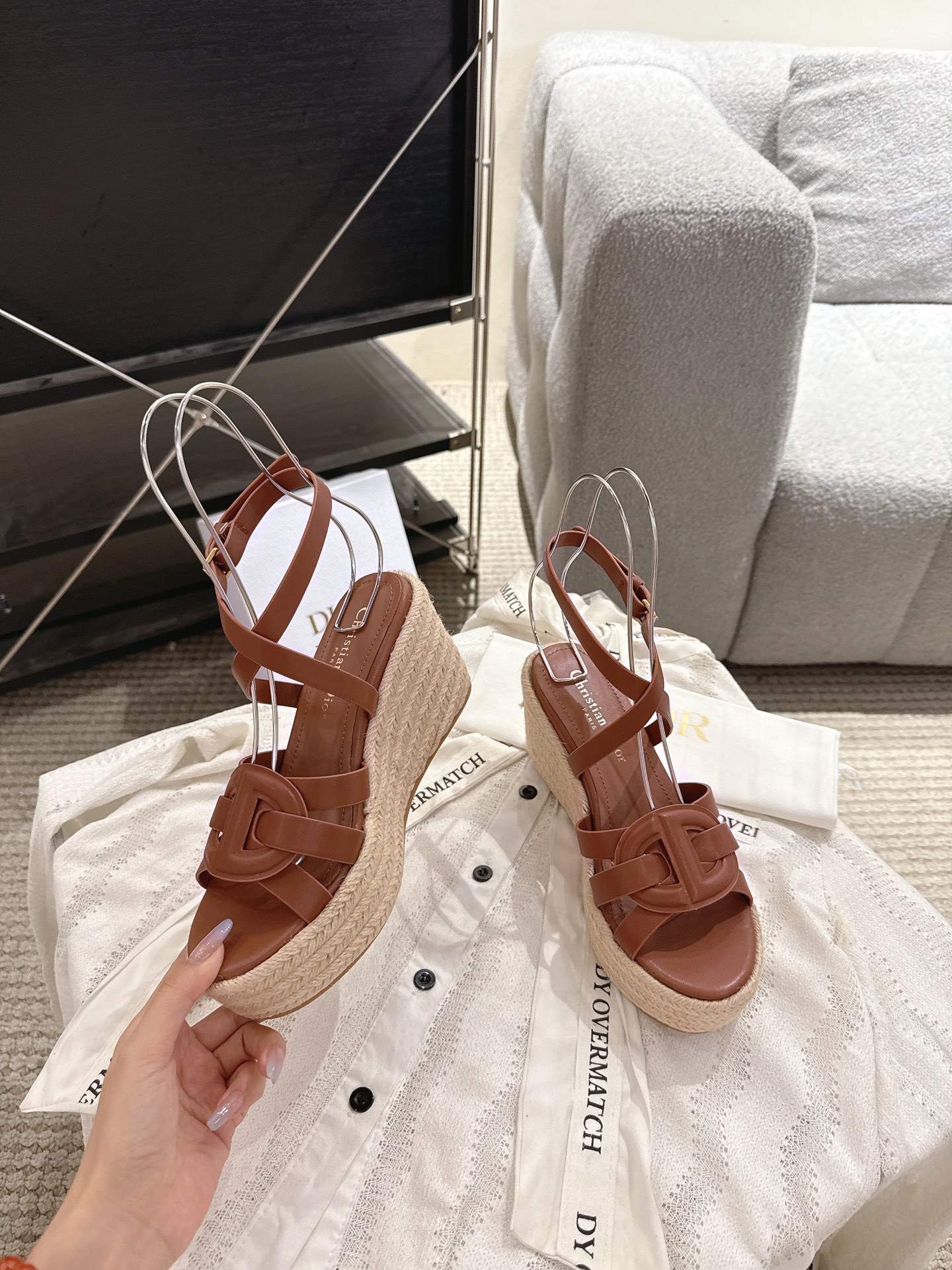 Bagsaaa D10r D-Club Wedge Sandal Brown