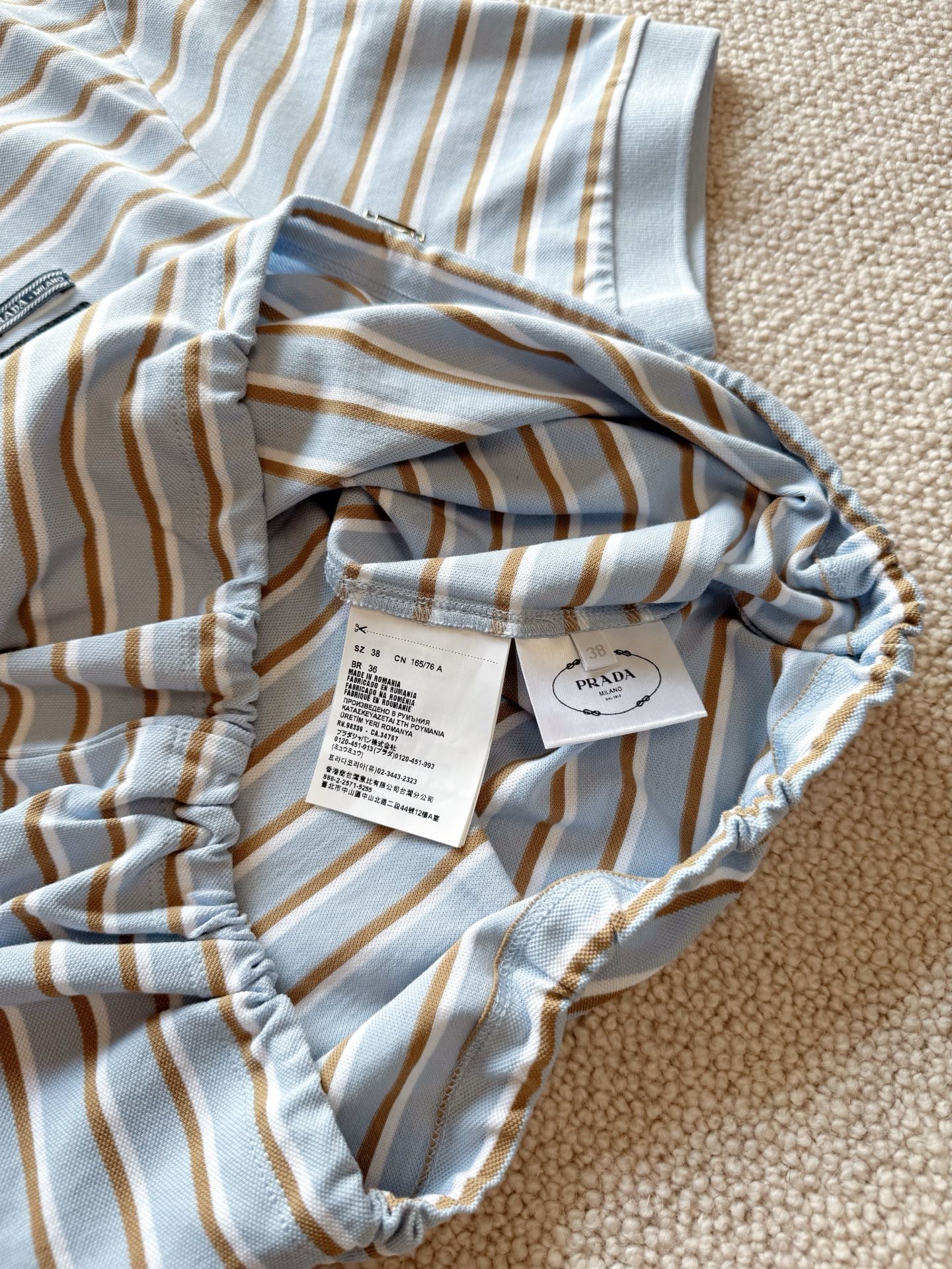 Bagsaaa Pra*a striped polo shirt